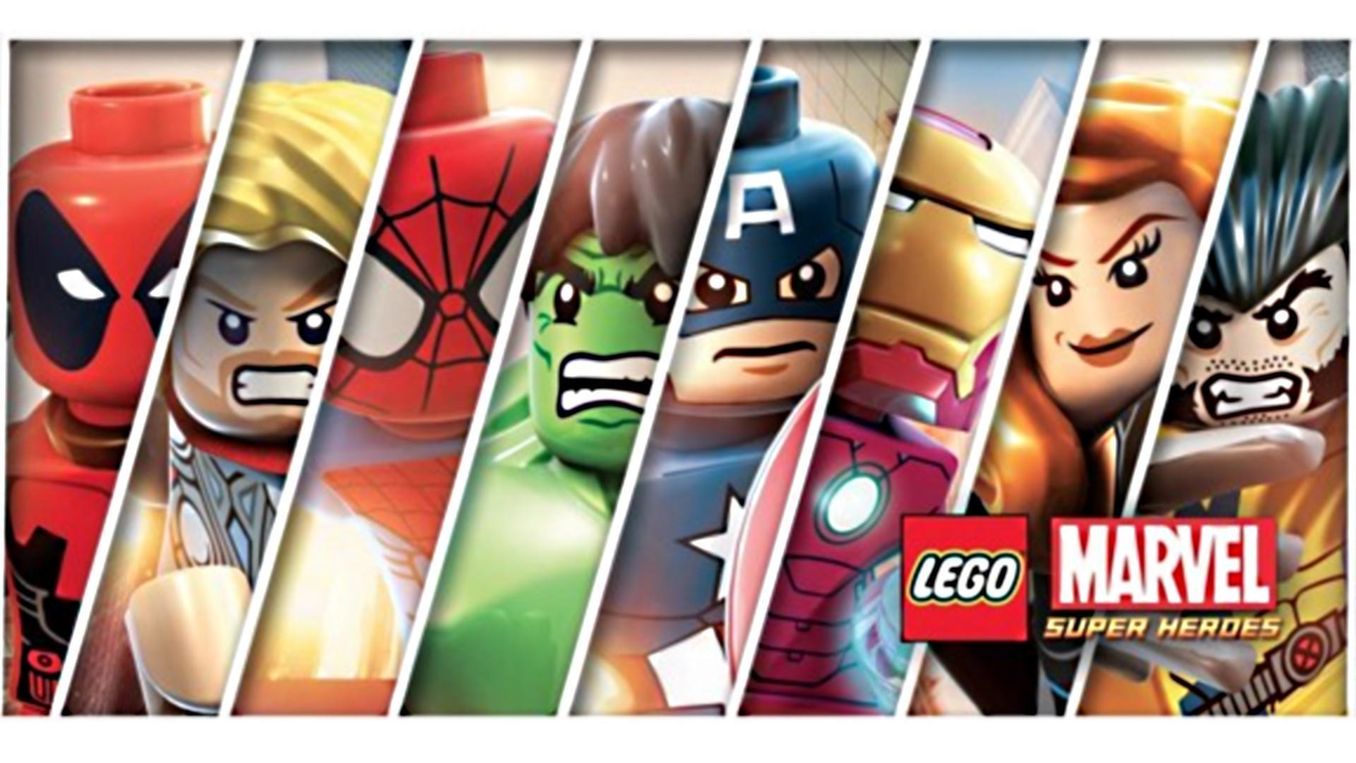 LEGO Marvel Super Heroes, Deadpool, Spider-Man, Hulk, Capitan America, Iron Man, sfondo 1080p