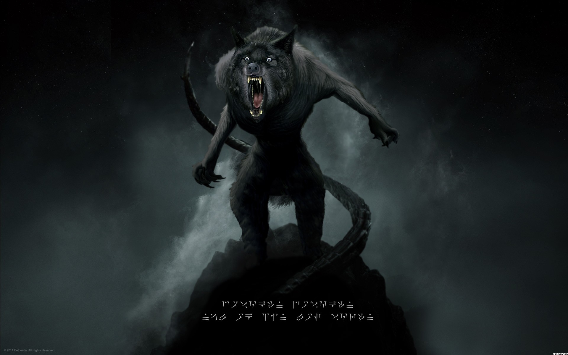 Lupo mannaro, The Elder Scrolls V: Skyrim, Nebbia, Scuro, 1920x1200, sfondo MacBook Pro