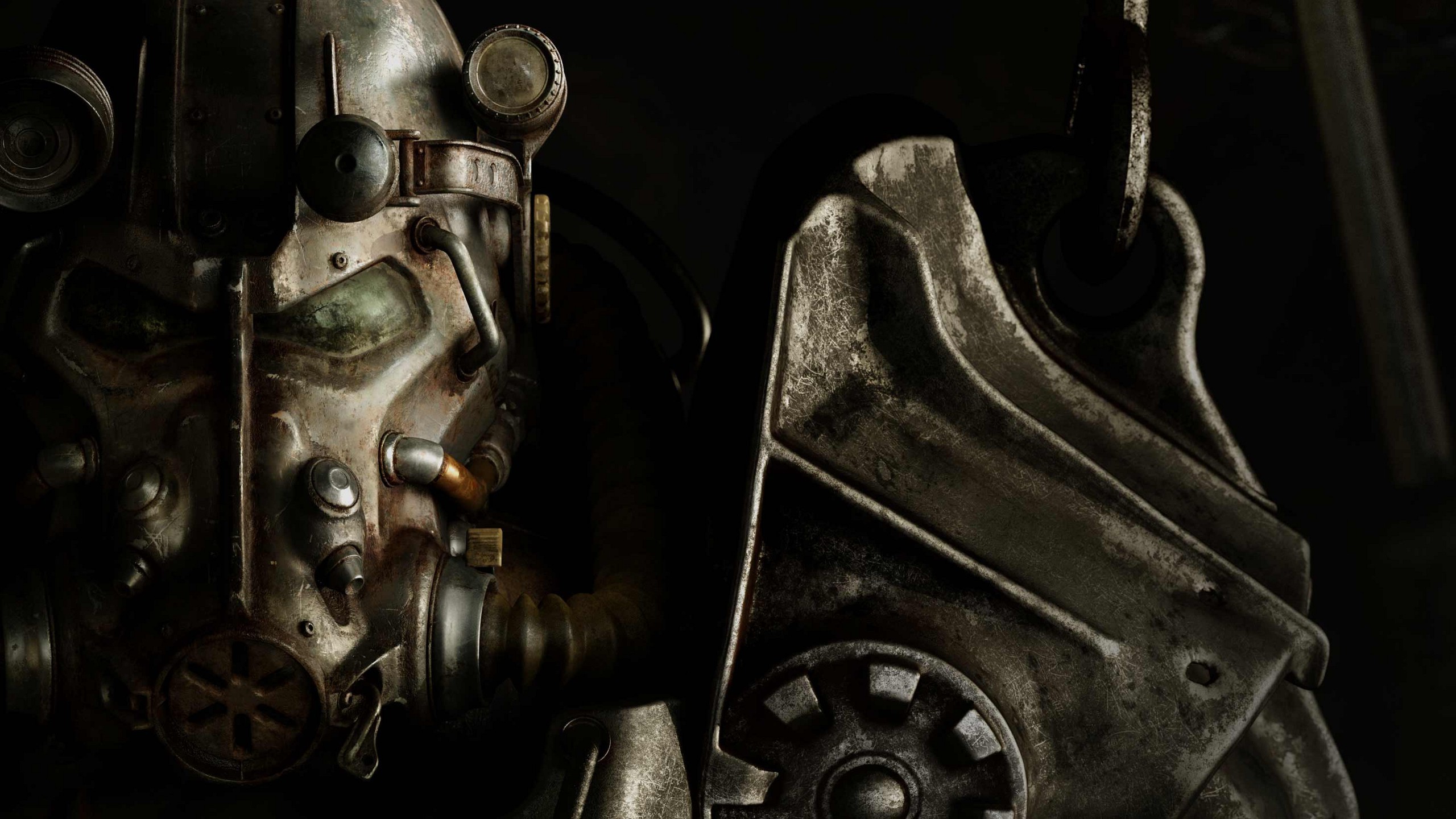 Fallout 4, Armatura atomica, Casco, Primo piano, 16:9 2K, sfondo widescreen