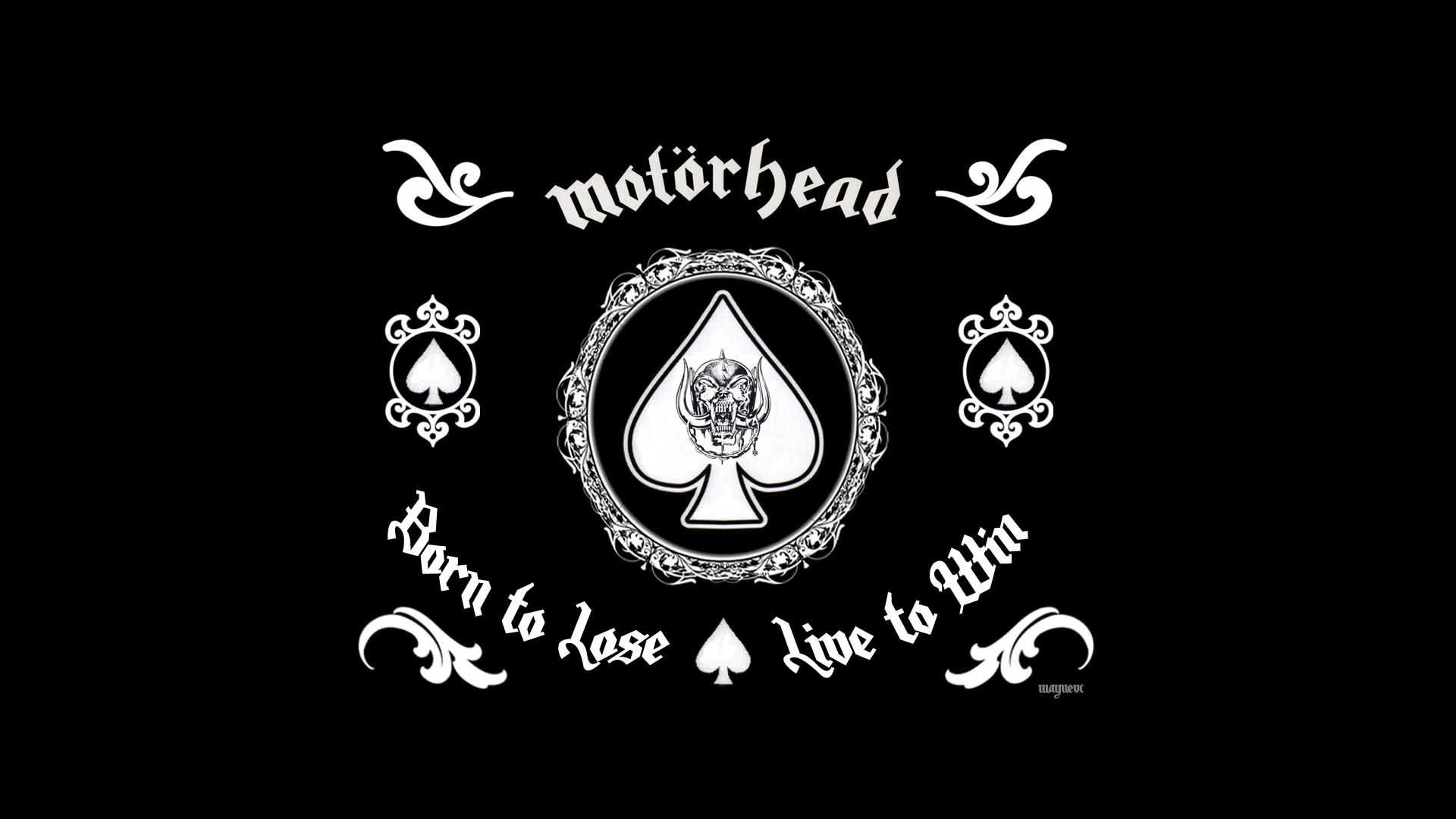 Motörhead, Asso di picche, Born to Lose Live to Win, Logo, Sfondo nero, wallpaper per desktop