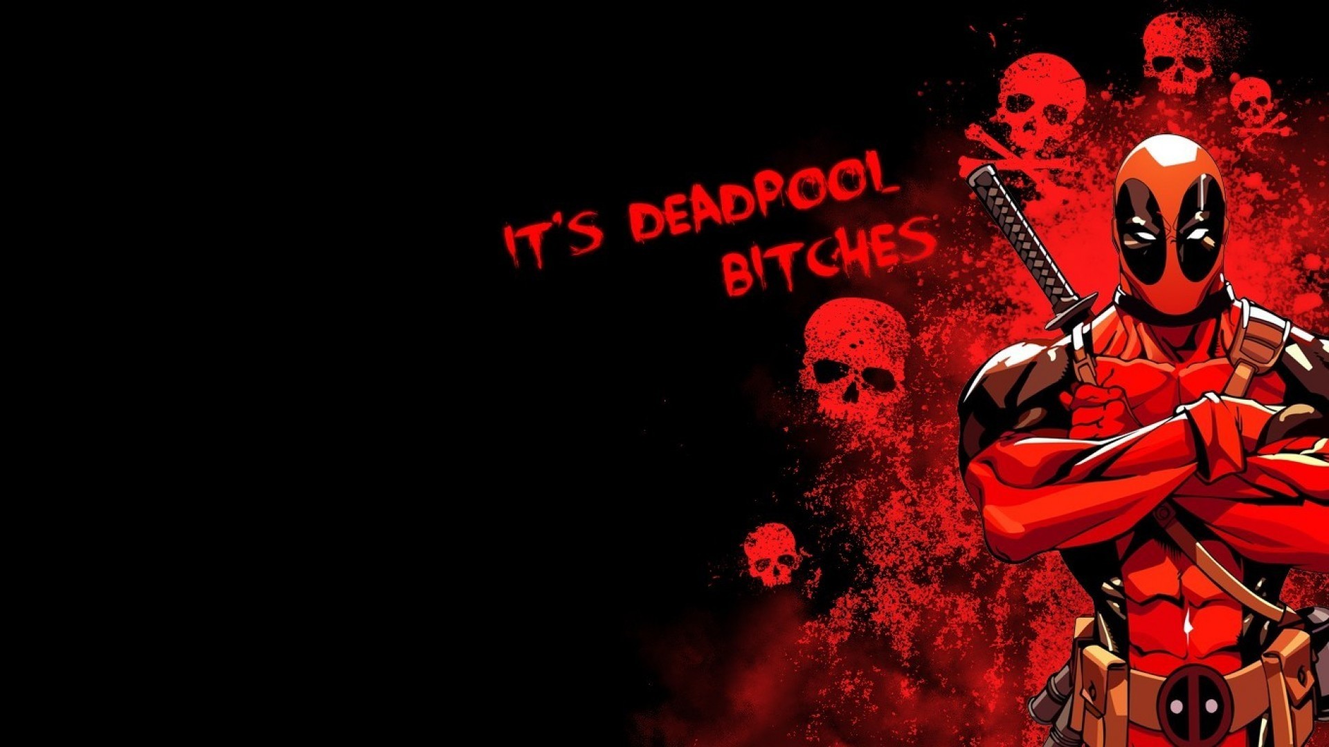 Deadpool, It's Deadpool Bitches, Teschi, Fumetto, Full HD, sfondo Windows 11