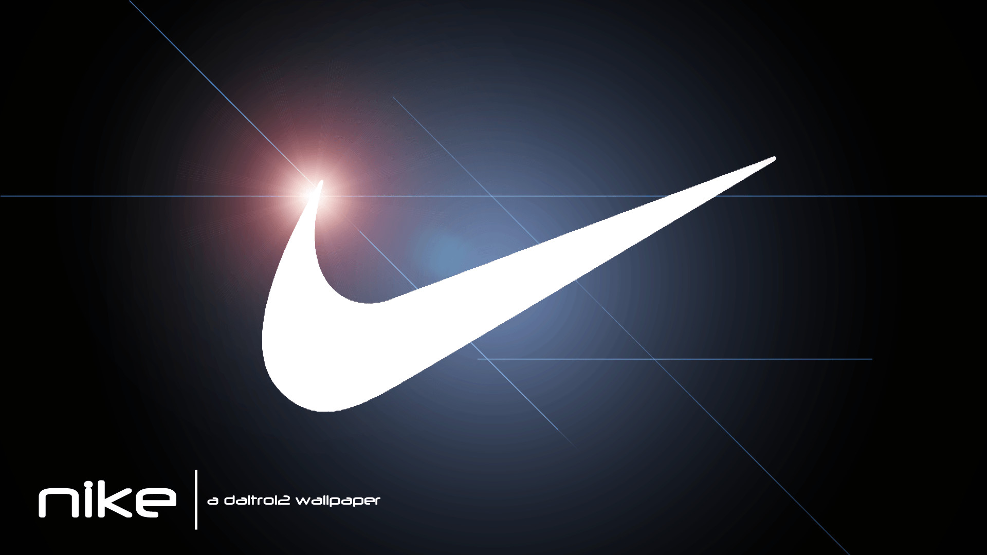 Nike, Swoosh, Bagliore, Sfondo scuro, 1920x1080, wallpaper desktop