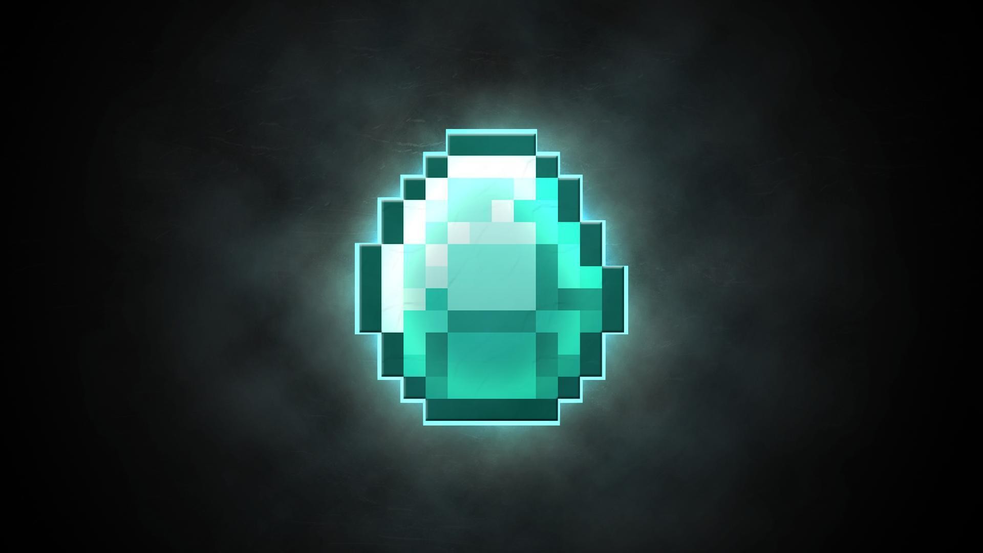 Minecraft, Diamante, Pixel art, Sfondo scuro, Full HD, wallpaper per portatile