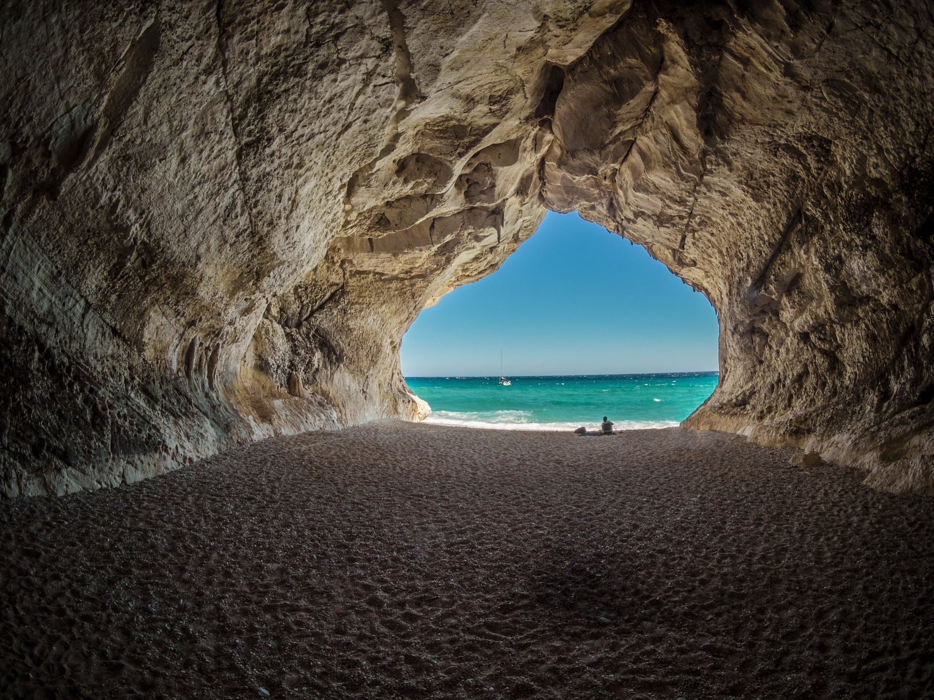 Cala Luna, Sardegna, Grotta, Spiaggia, Mare, sfondo per iPad e tablet