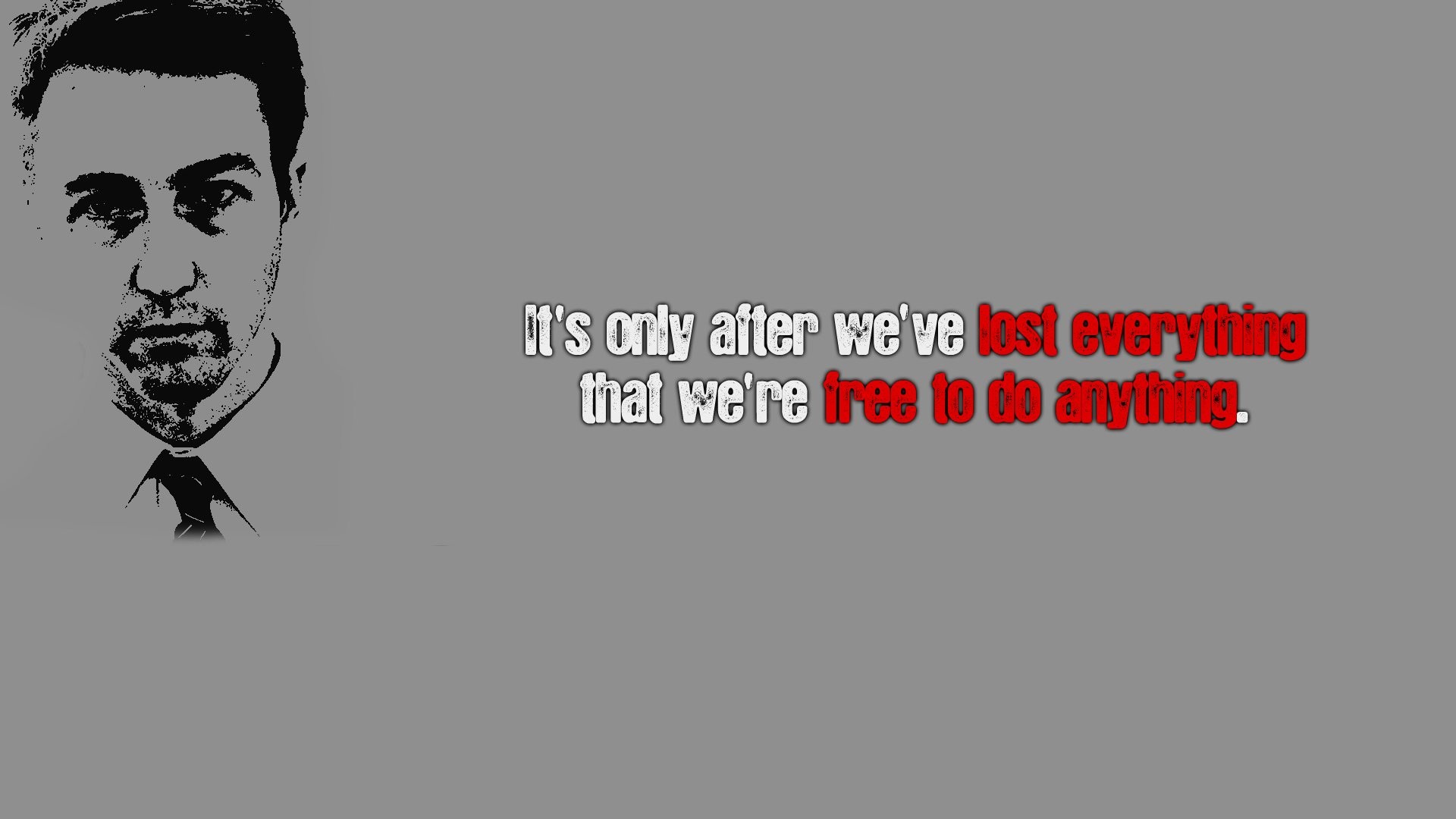 Edward Norton, Fight Club, Citazione, Grigio, Full HD, sfondo per PC e portatile