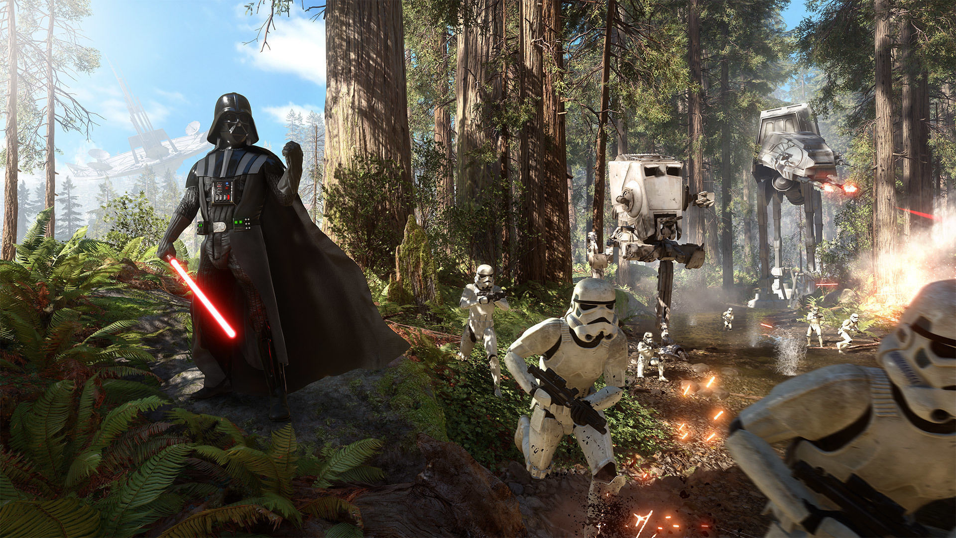 Darth Vader, Star Wars Battlefront, Endor, Stormtrooper, AT-ST, Full HD, sfondo desktop