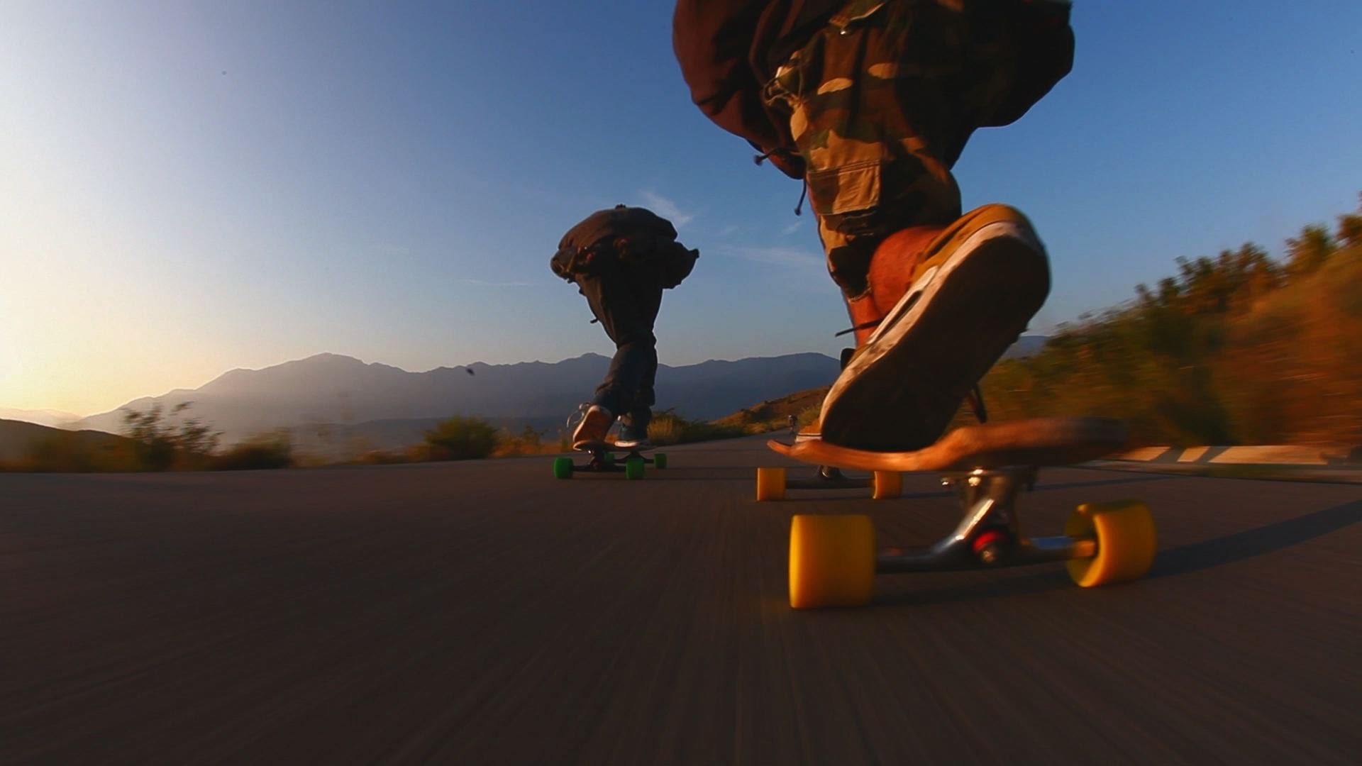 Longboard, Downhill, Tramonto, Strada, 1920x1080, wallpaper desktop