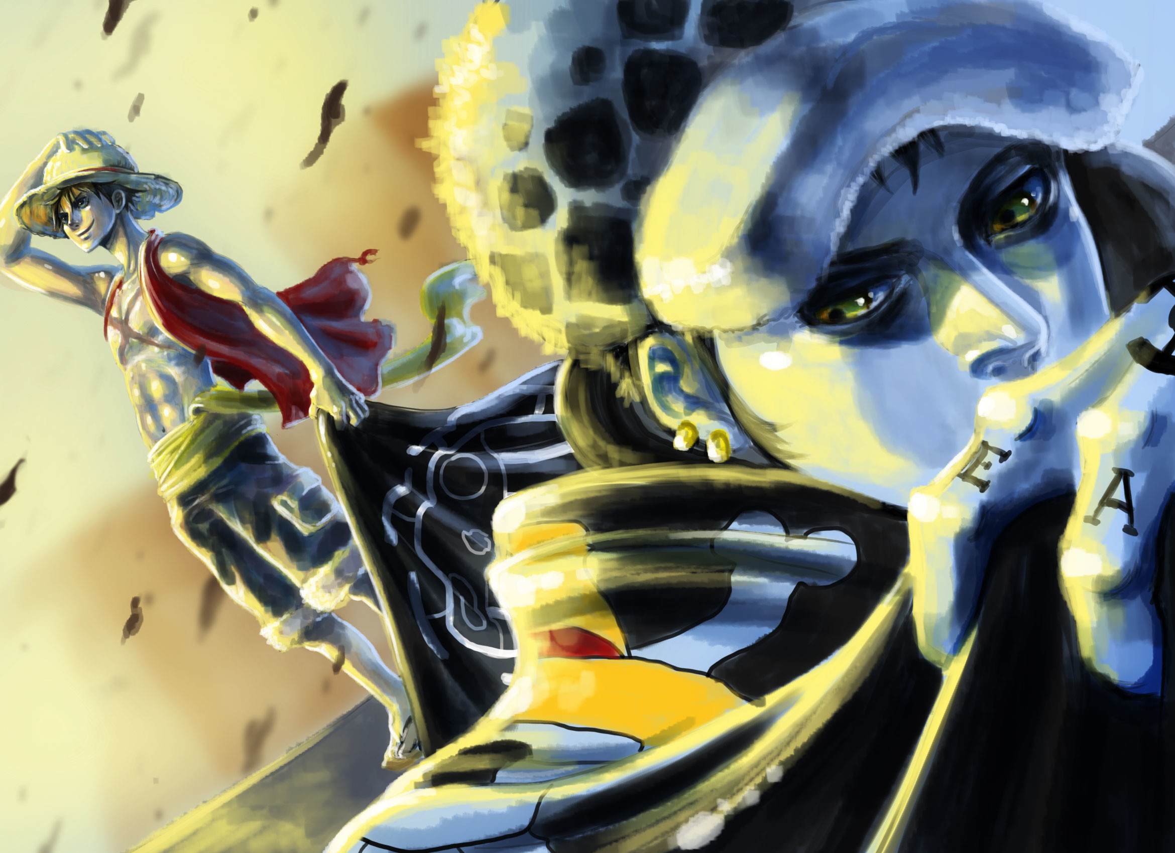 Trafalgar Law, Monkey D. Luffy, One Piece, Full HD, sfondo Windows 11
