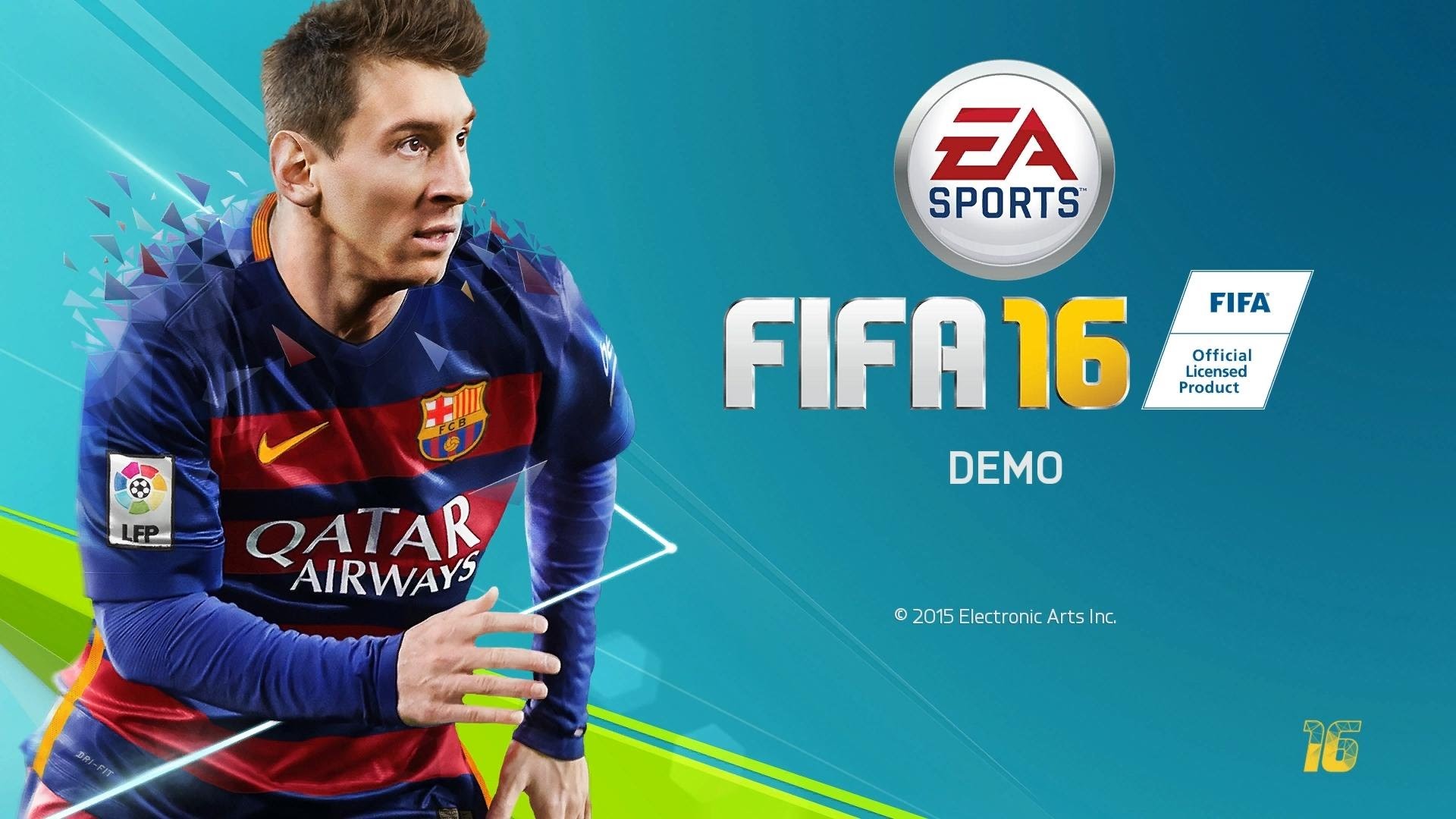 Lionel Messi, FIFA 16, Demo, EA Sports, FC Barcelona, 16:9 Full HD, wallpaper widescreen
