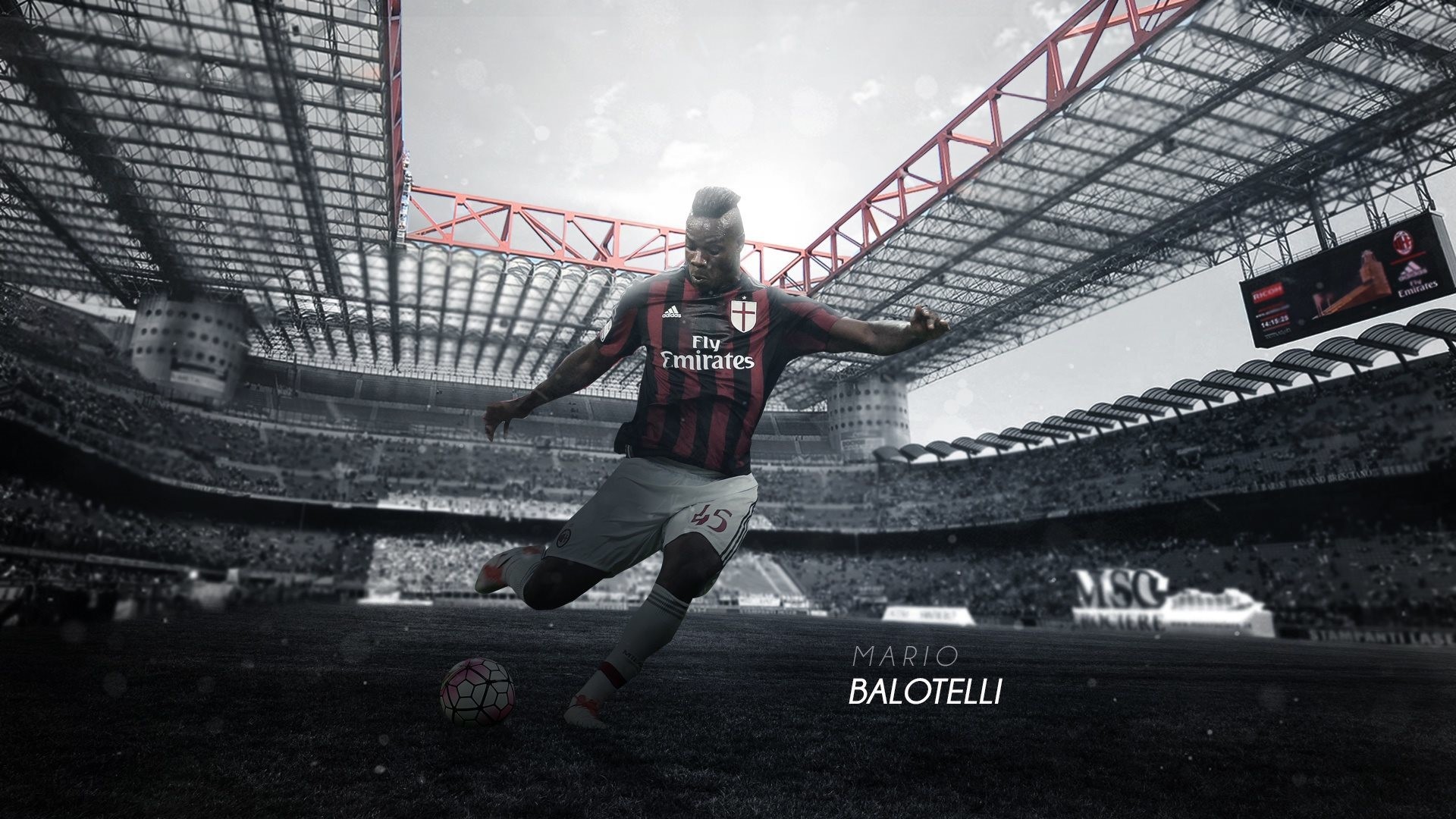 Mario Balotelli, AC Milan, Stadio San Siro, Calcio, Full HD 1080p, sfondo desktop