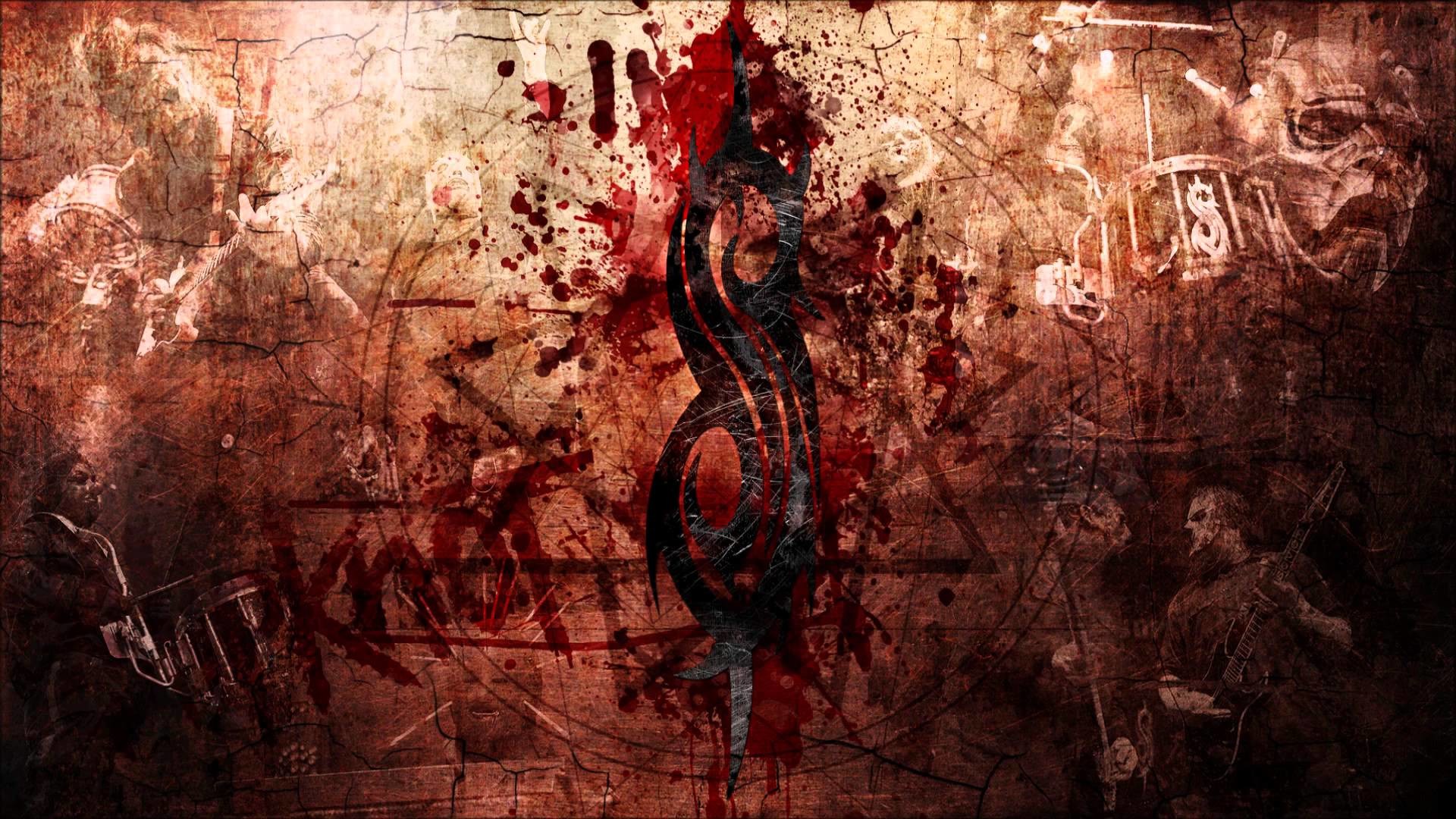 Slipknot, Logo S tribale, Grunge, Rosso, Full HD, sfondo Windows 11