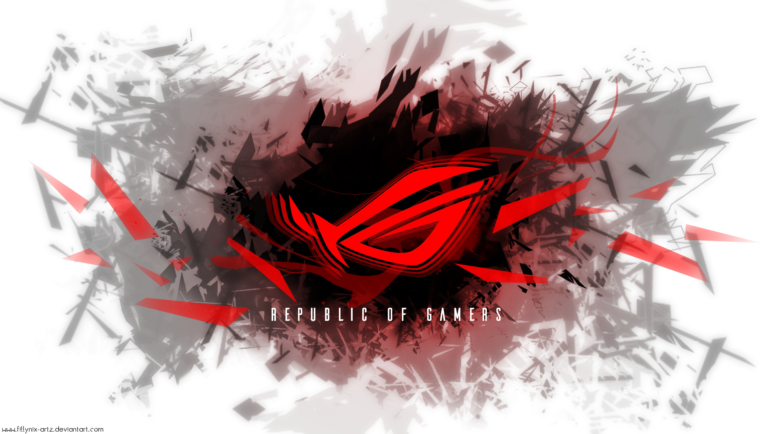 ASUS ROG, Republic of Gamers, Astratto, Rosso, Sfondo bianco, 2K, wallpaper per portatile