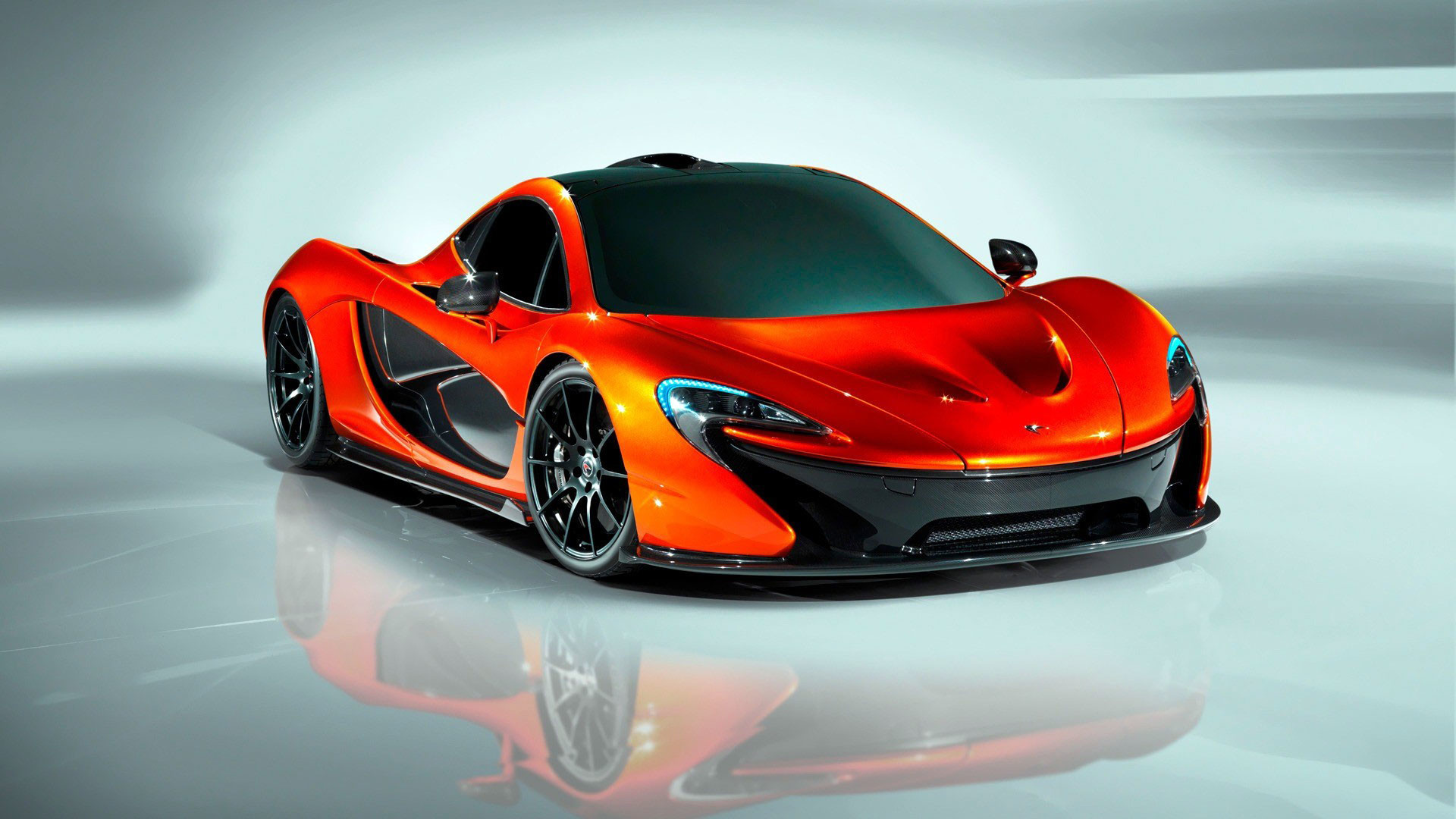 McLaren P1, Arancione, Studio, Hypercar, Full HD, sfondo per PC