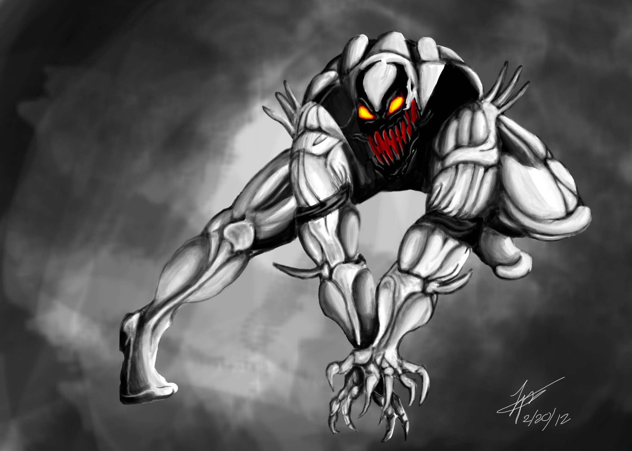 Anti-Venom, Marvel, Disegno, Bianco, Full HD, sfondo per PC e portatile