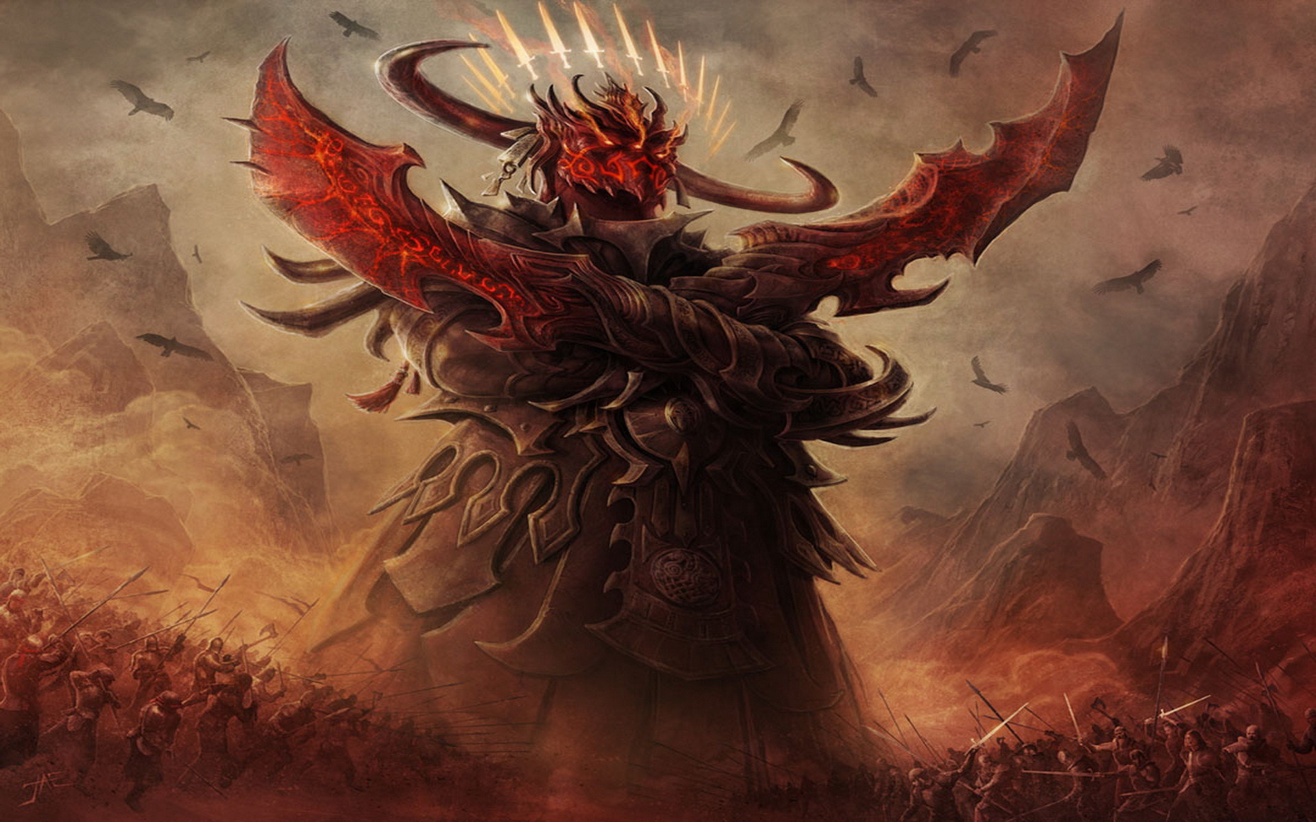Magic: The Gathering, Demone, Ali, Rosso, 1920x1200, immagine di sfondo