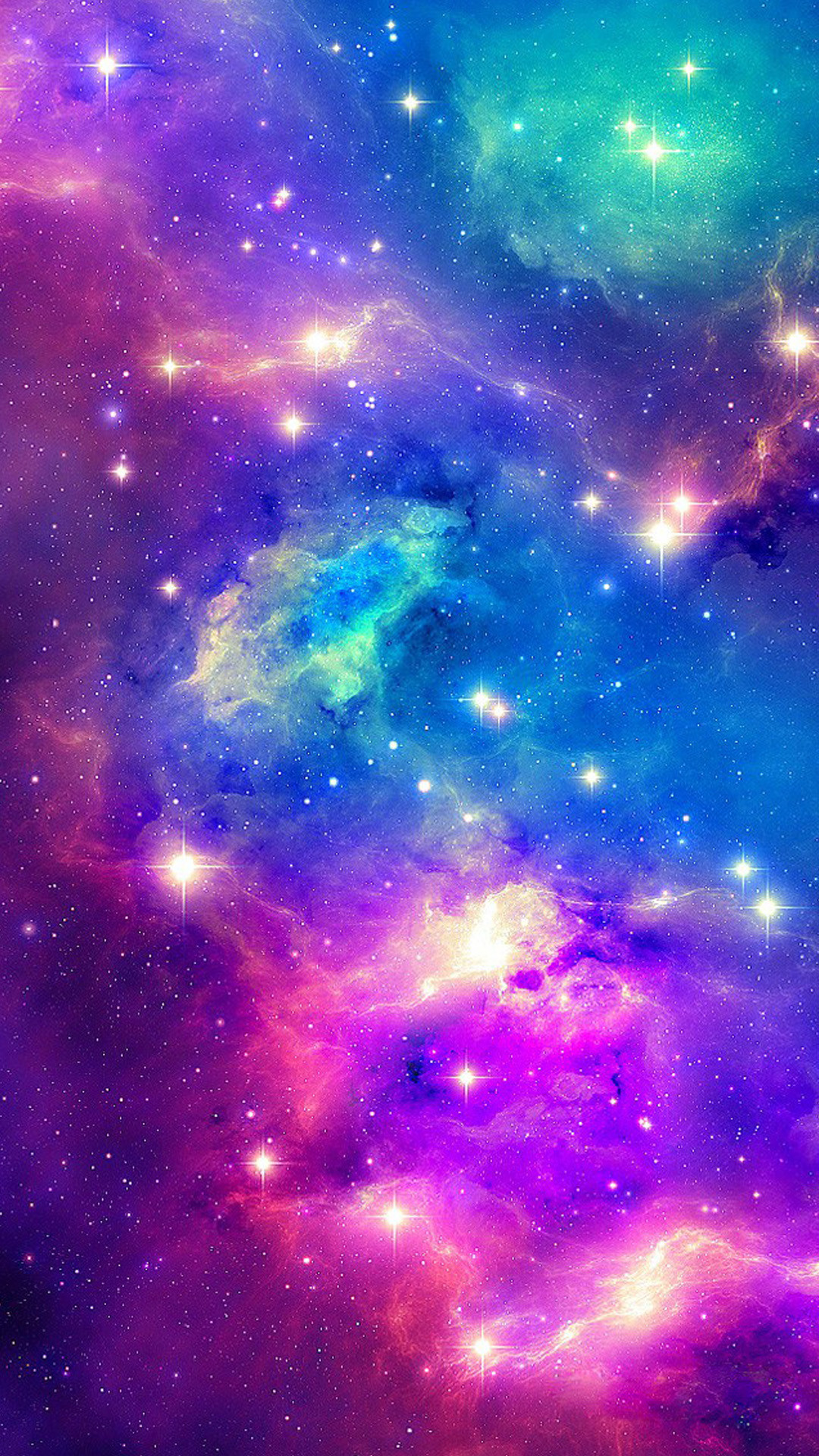 Galassia, Nebulosa, Spazio, Colori vivaci, Full HD, sfondo per iPhone e Android