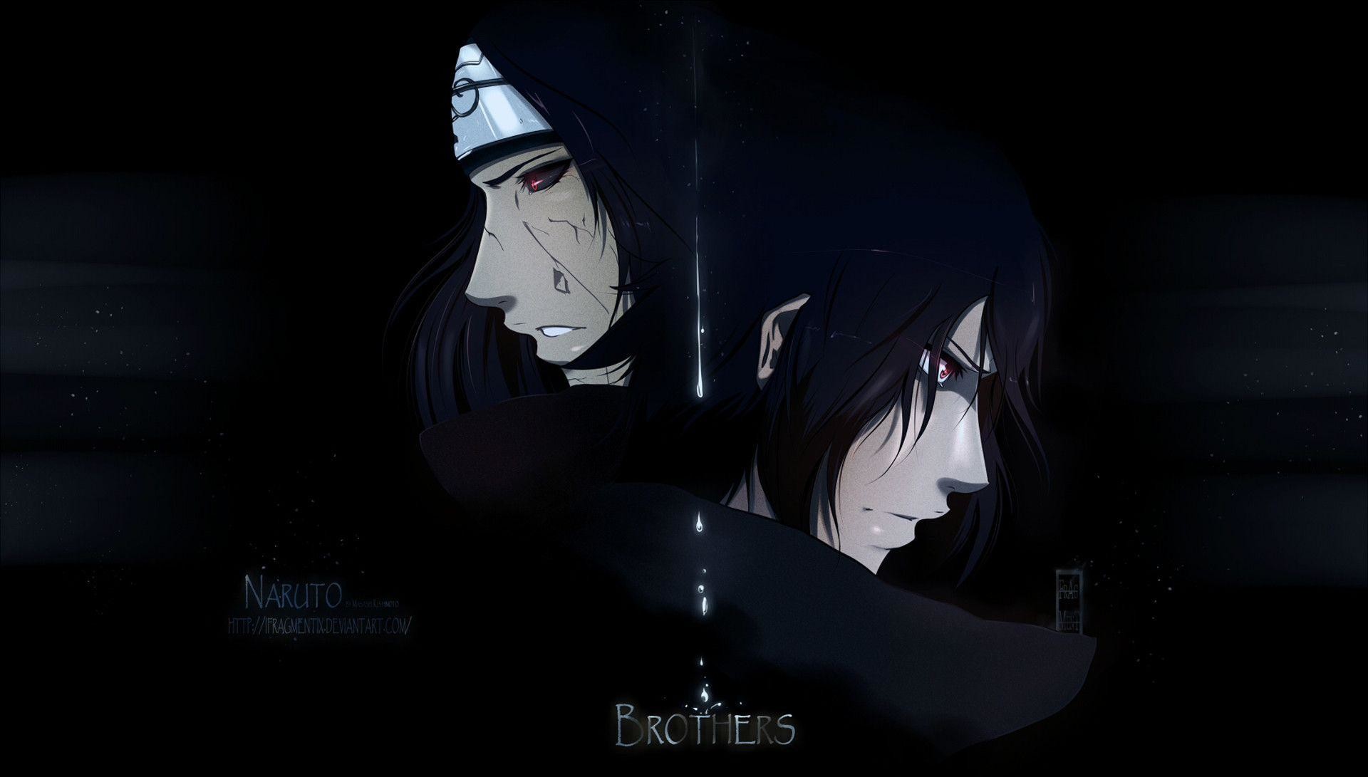 Itachi Uchiha, Sasuke Uchiha, Brothers, Naruto, Full HD, sfondo per PC e portatile