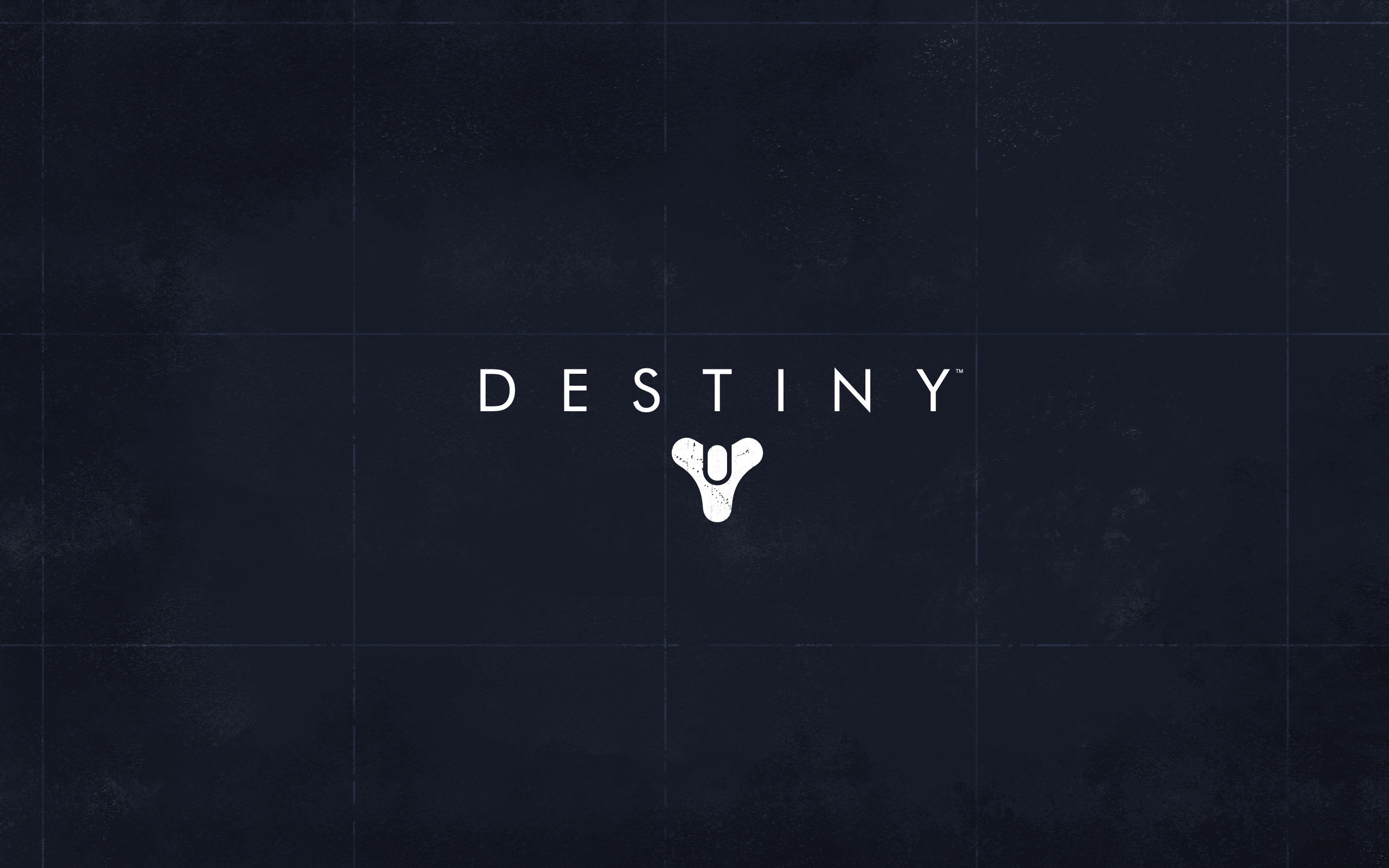 Destiny, Logo Destiny, Minimalismo, Sfondo blu scuro, 2K, wallpaper per computer