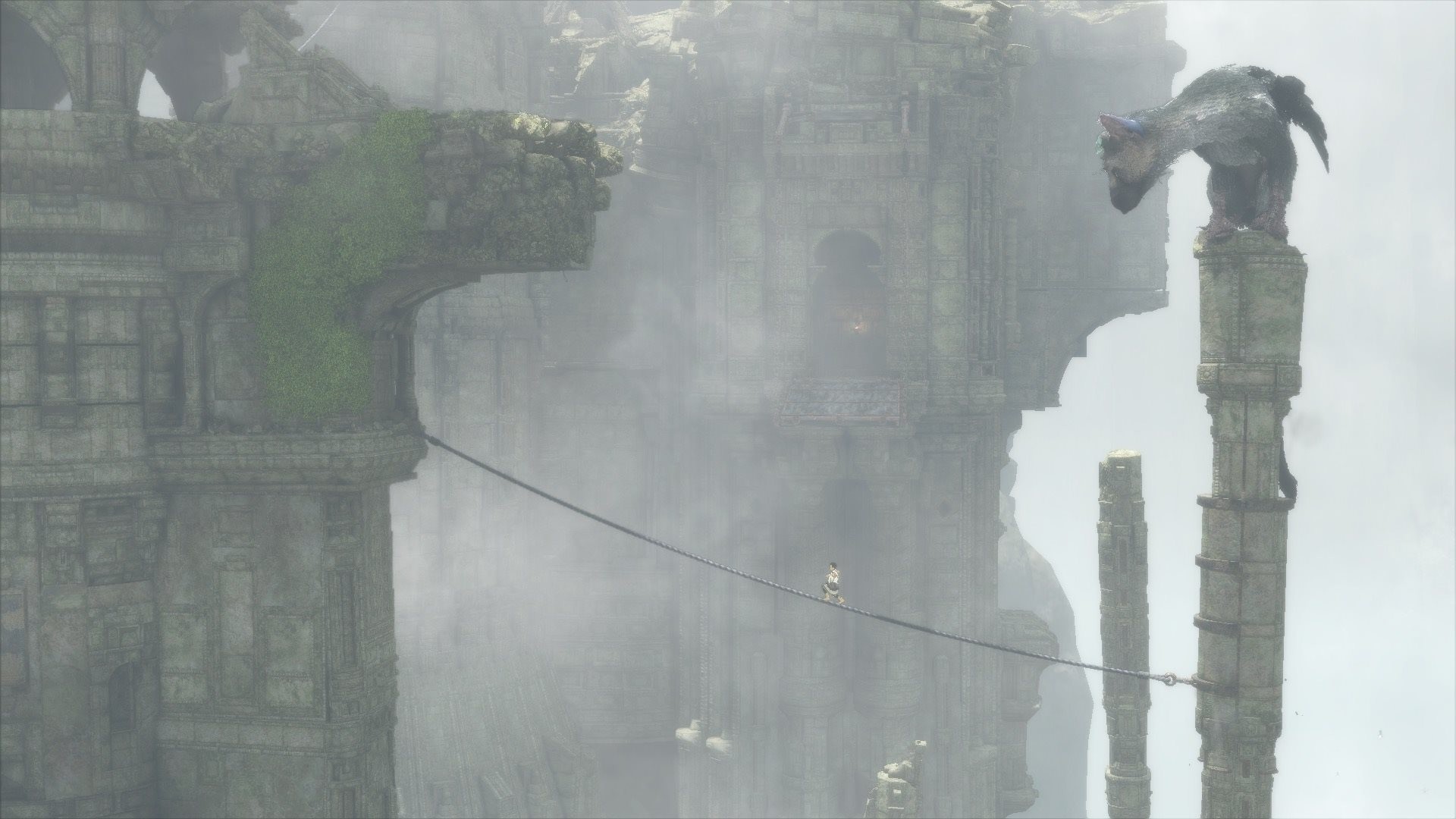 Trico, The Last Guardian, Ragazzo, Corda, Rovine, Full HD, wallpaper per portatile