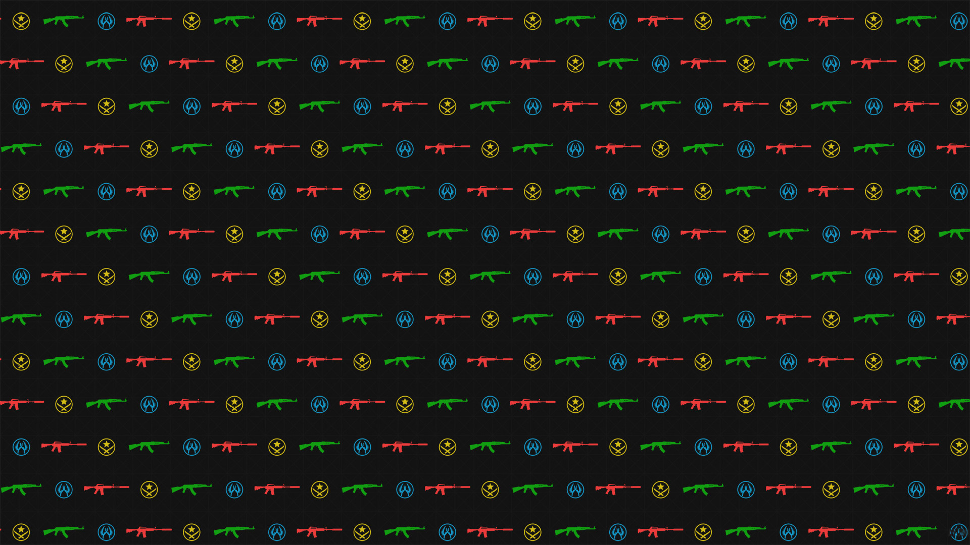 CS:GO, Armi, Motivo, Sfondo nero, Full HD, wallpaper desktop
