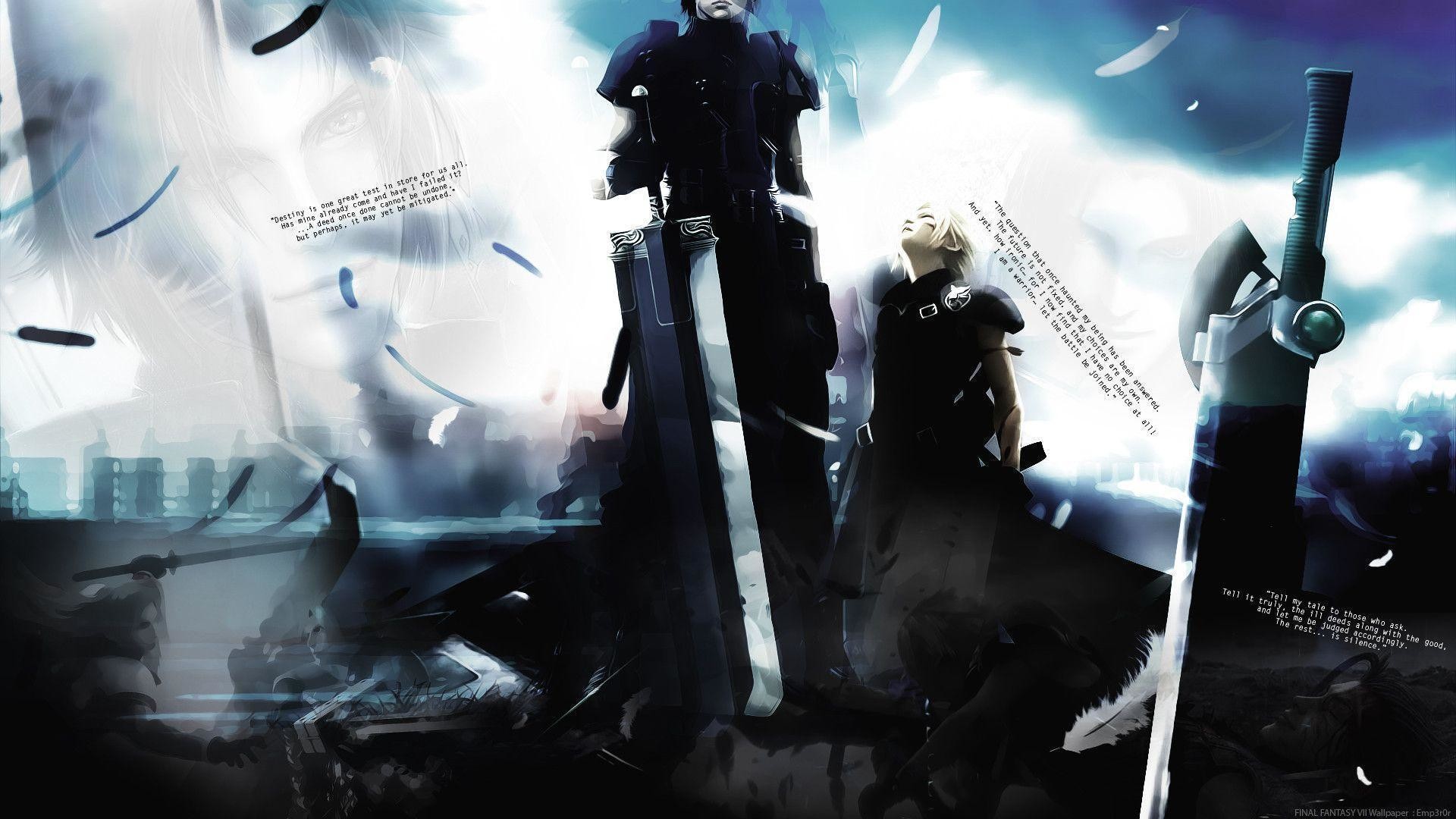 Cloud Strife, Zack Fair, Final Fantasy VII, Buster Sword, Bianco e nero, sfondo 1920x1080 per PC