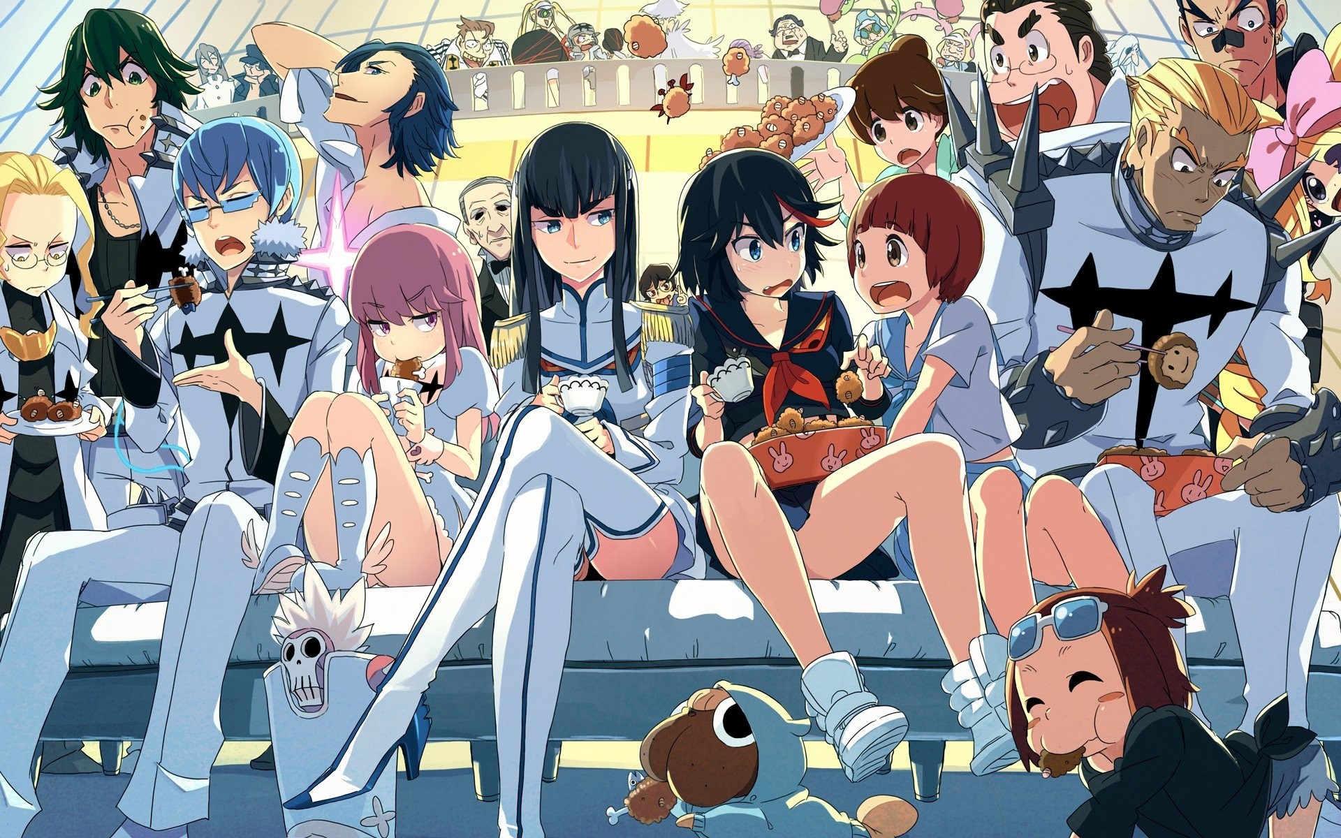 Kill la Kill, Ryuko Matoi, Satsuki Kiryuin, Mako Mankanshoku, Personaggi, sfondo 16:10 Full HD