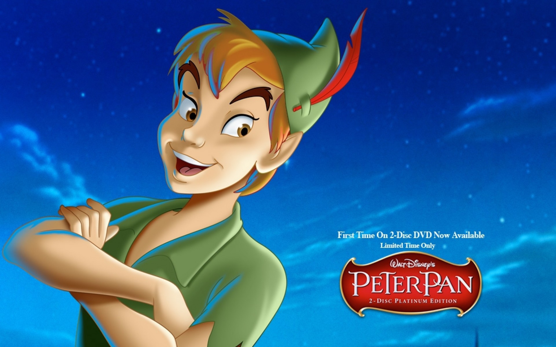 Peter Pan, Disney, Locandina, Cielo blu, Full HD, sfondo per PC e portatile