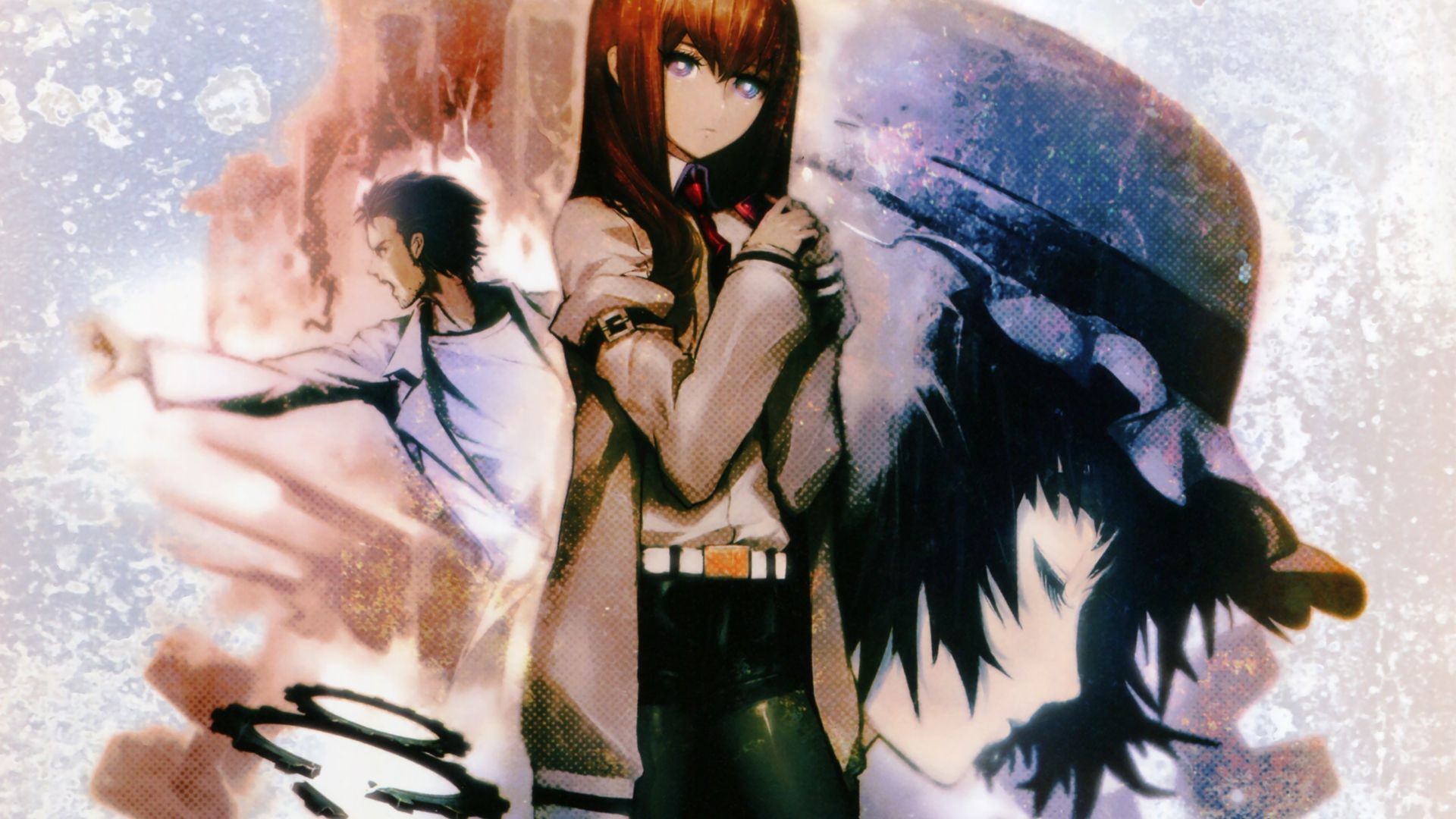 Kurisu Makise, Rintaro Okabe, Mayuri Shiina, Steins;Gate, Acquerello, sfondo per portatile