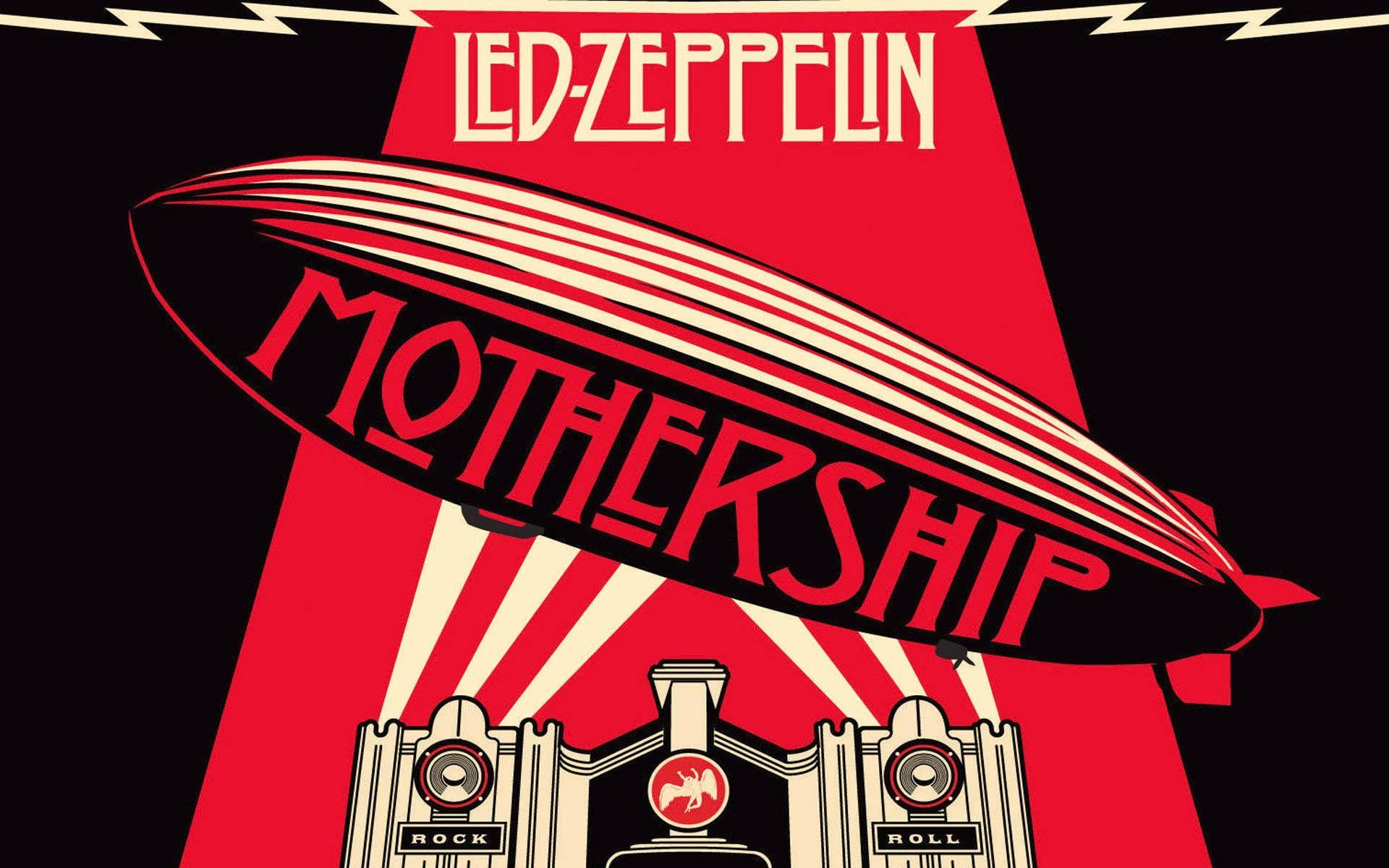 Led Zeppelin, Mothership, Dirigibile, Poster, Rosso, Full HD, sfondo per portatile