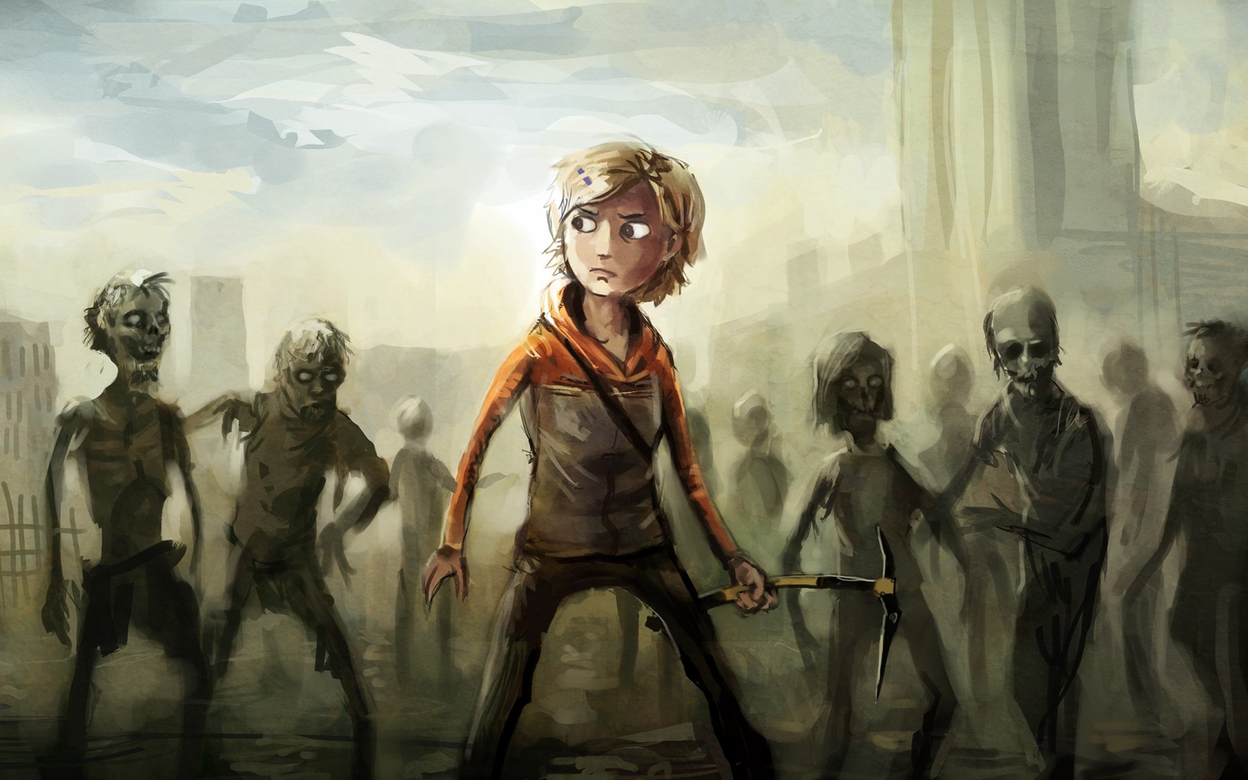 The Walking Dead (videogioco), Clementine, Telltale Games, Zombie, Illustrazione, sfondo 2K