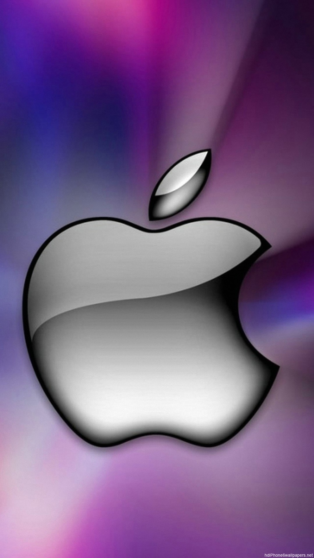 Logo Apple, Apple, Argento, Viola, wallpaper iPhone 6