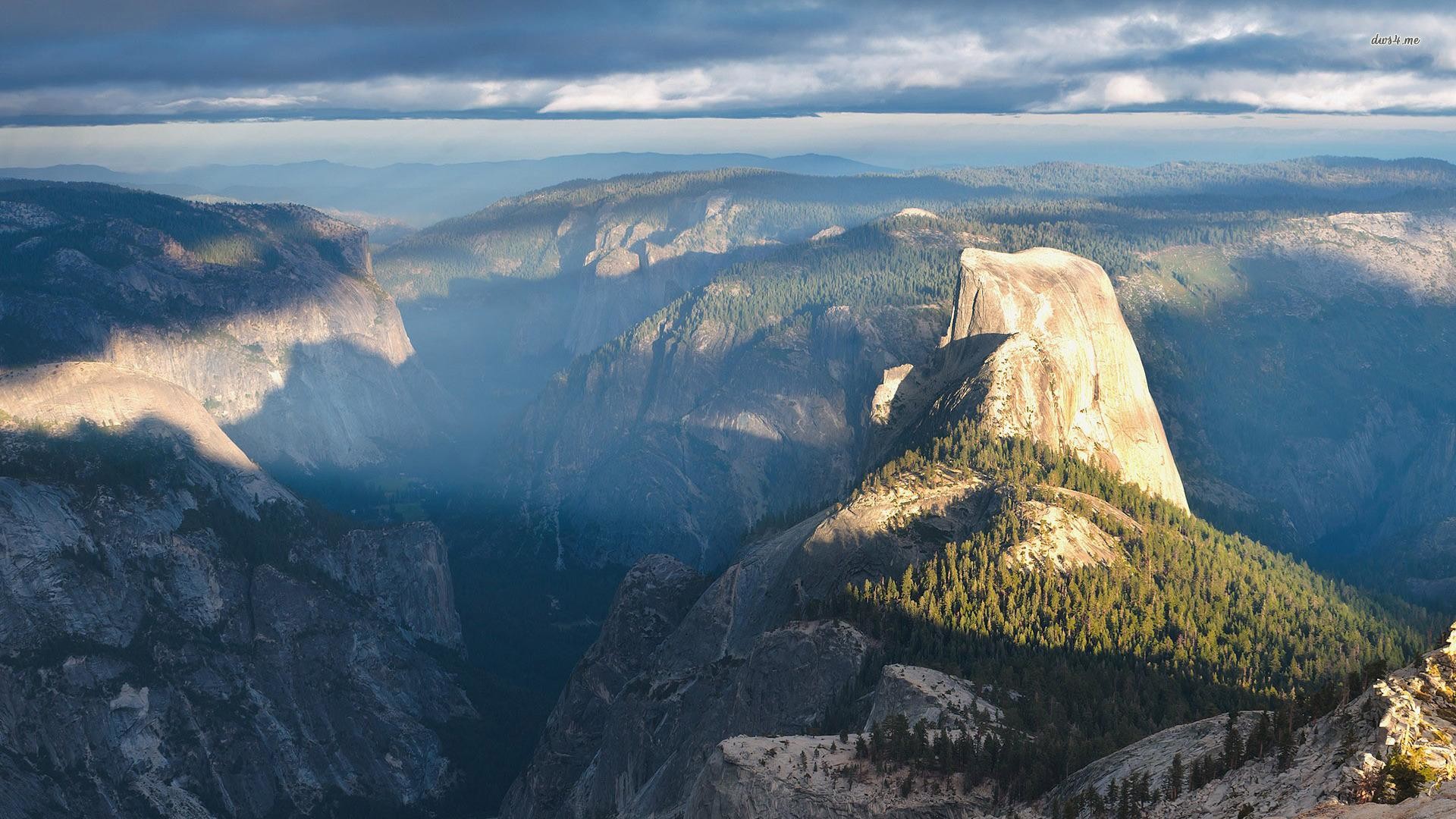 Half Dome, Yosemite, California, Vista aerea, Full HD, sfondo per PC