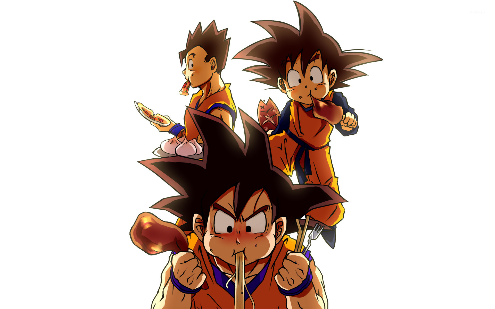Son Goku, Goten, Bambini, Dragon Ball, Sfondo bianco, 1920x1200, wallpaper desktop