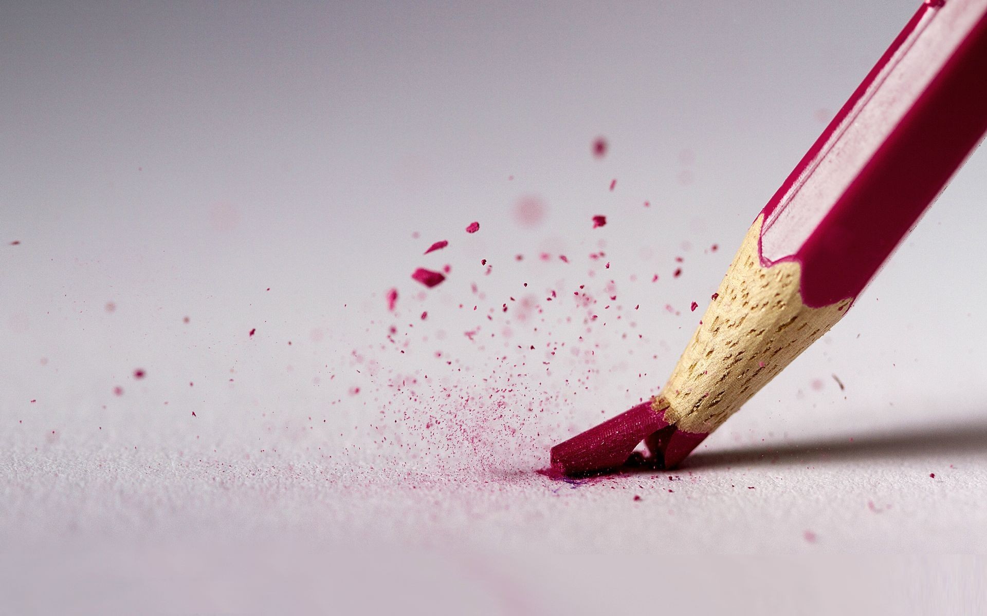 Matita rosa, Punta spezzata, Sfondo chiaro, Full HD, wallpaper per portatile