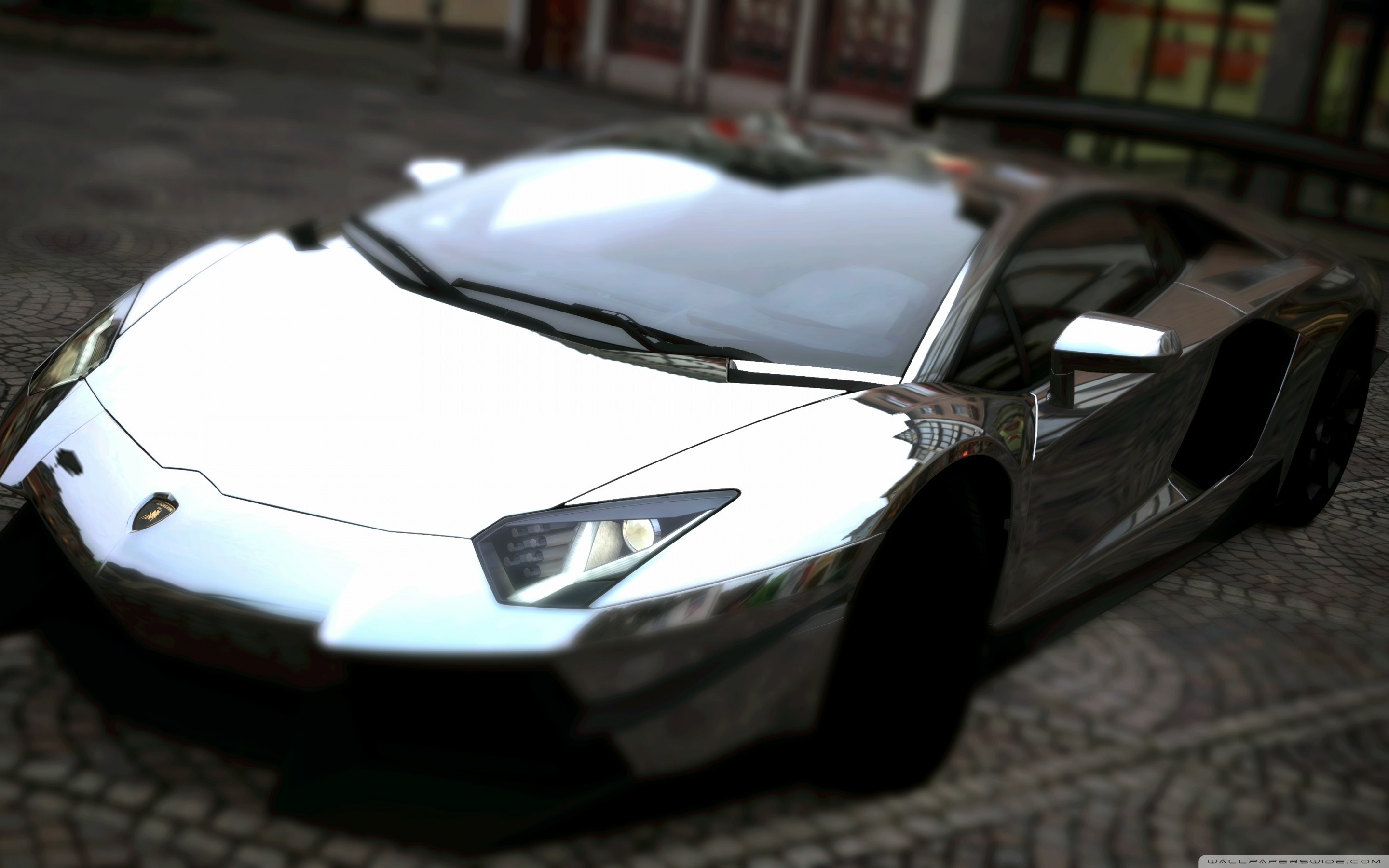 Lamborghini Aventador, Cromato, Argento, Supercar, 2880x1800, sfondo per PC