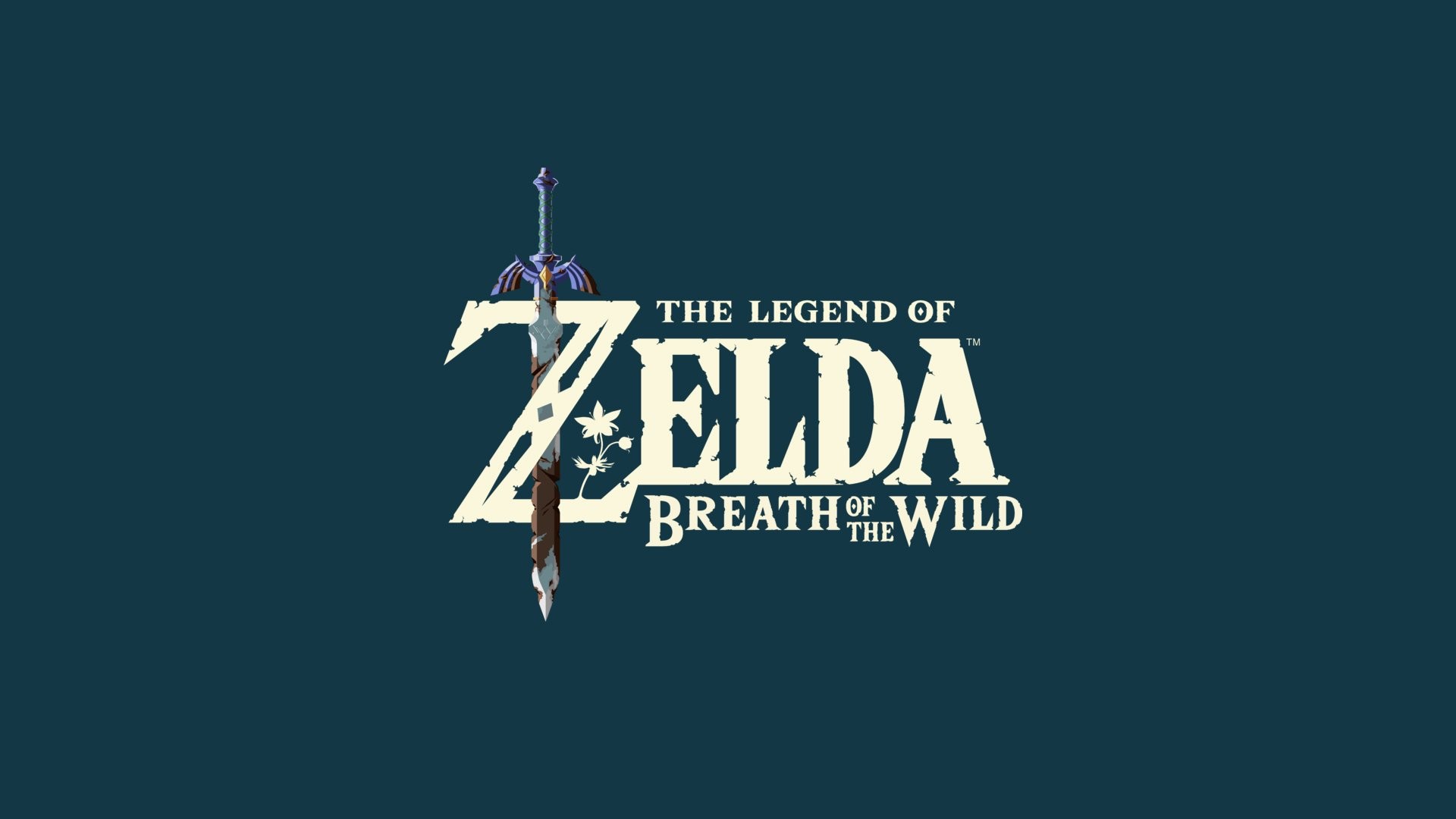 The Legend of Zelda: Breath of the Wild, Logo, Sfondo blu, Full HD, wallpaper per portatile