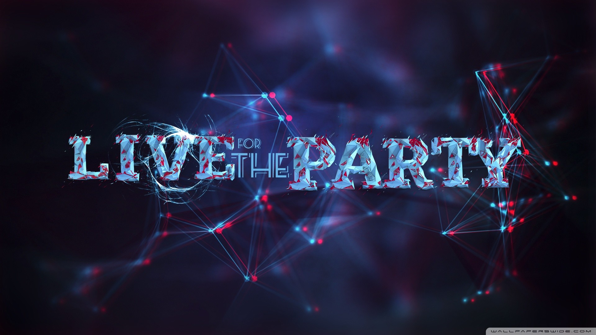 Live for the Party, Tipografia, Arte digitale, Scuro, 16:9 Full HD, sfondo widescreen