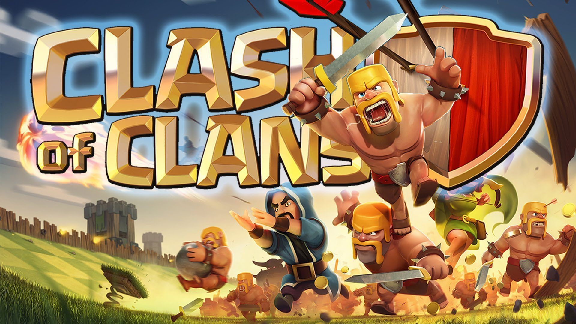 Clash of Clans, Logo, Barbaro, Stregone, Arciera, 1920x1080, sfondo per PC