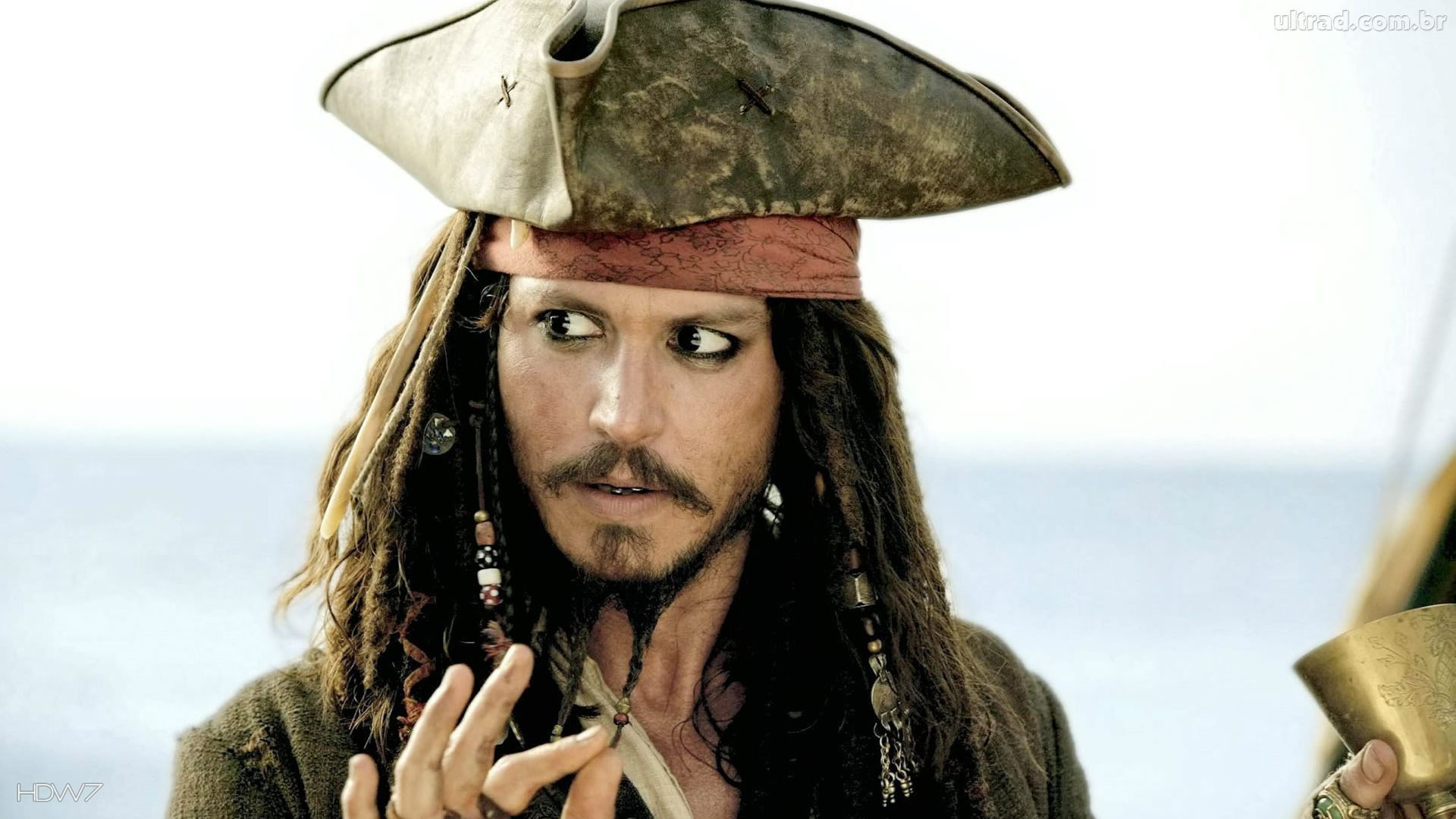 Jack Sparrow, Johnny Depp, Pirati dei Caraibi, Tricorno, 16:9 Full HD, wallpaper widescreen