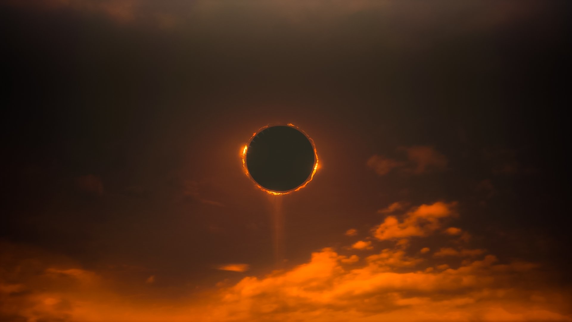 Dark Souls III, Eclissi, Darksign, Cielo arancione, 1920x1080, sfondo per PC