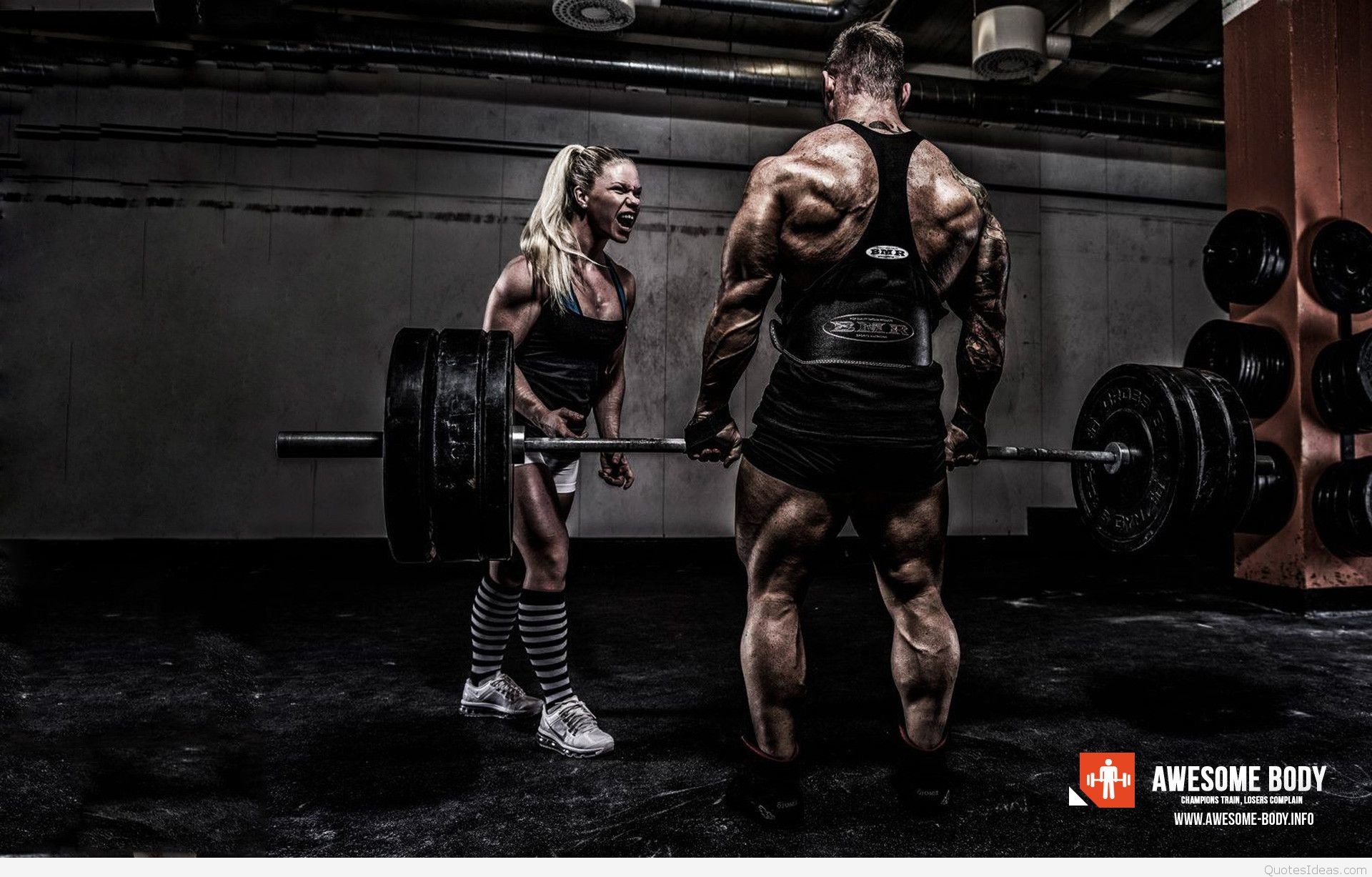 Bodybuilder, Coppia, Stacco da terra, Bilanciere, Full HD, sfondo per portatile