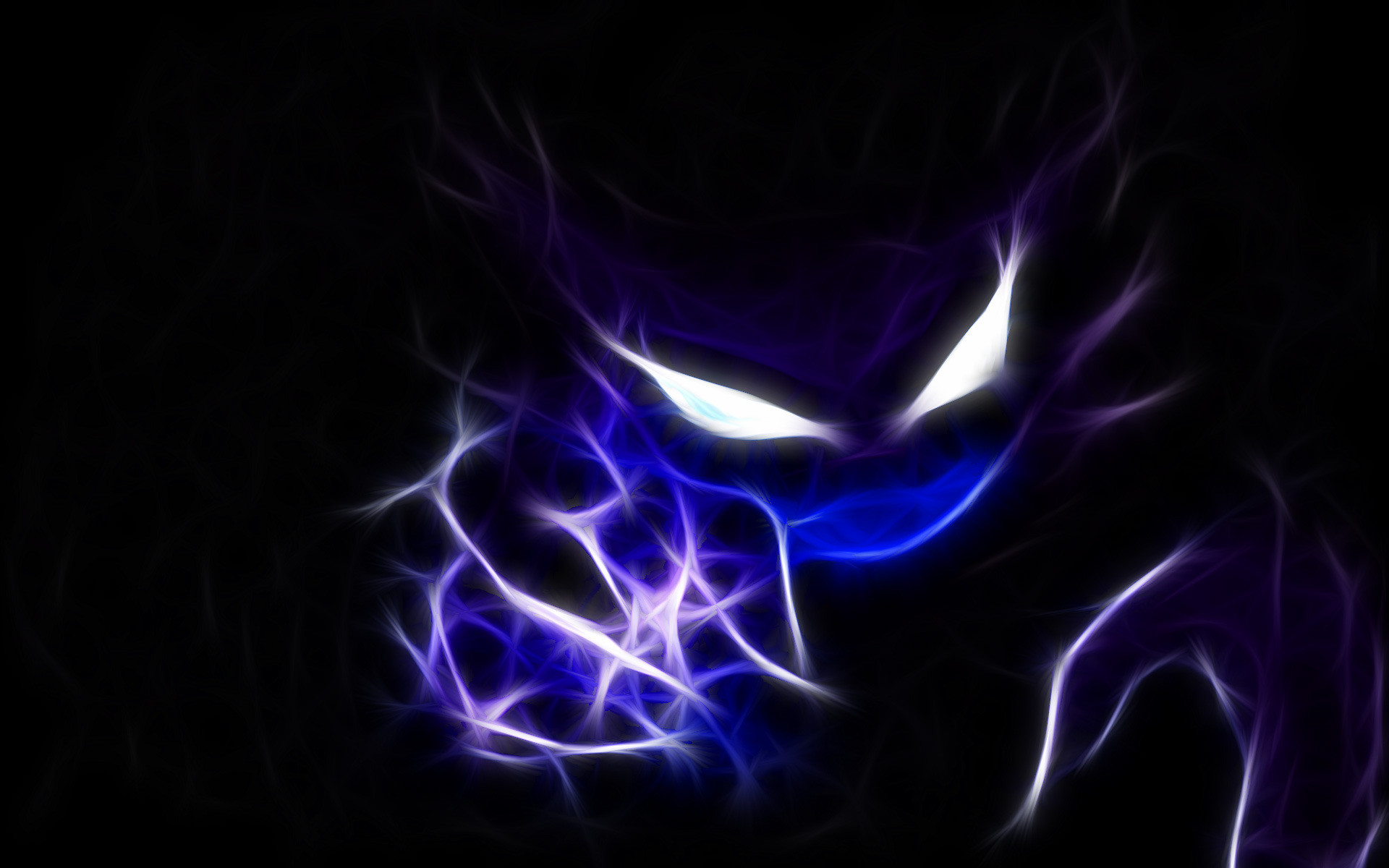 Haunter, Pokémon, Arte frattale, Viola, Full HD, sfondo per portatile