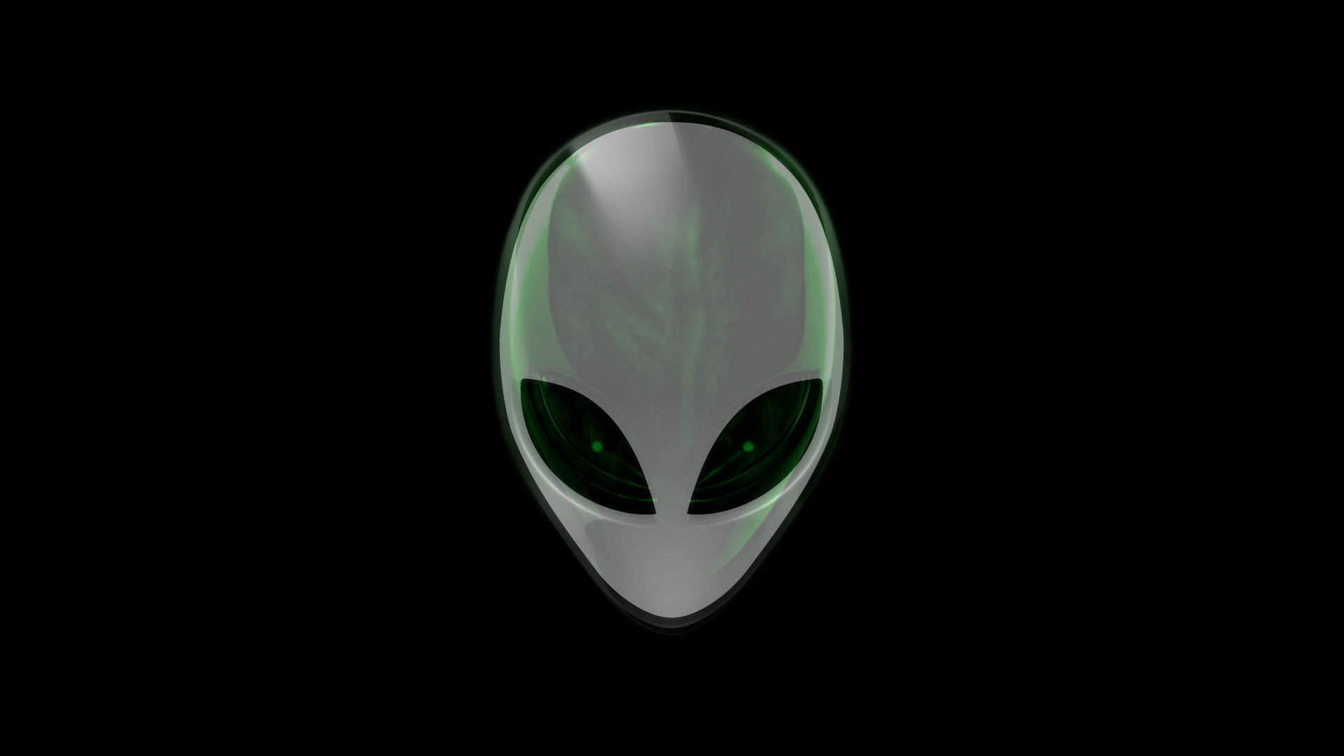 Alienware, Logo alieno, Verde, Sfondo nero, 16:9 Full HD, wallpaper widescreen