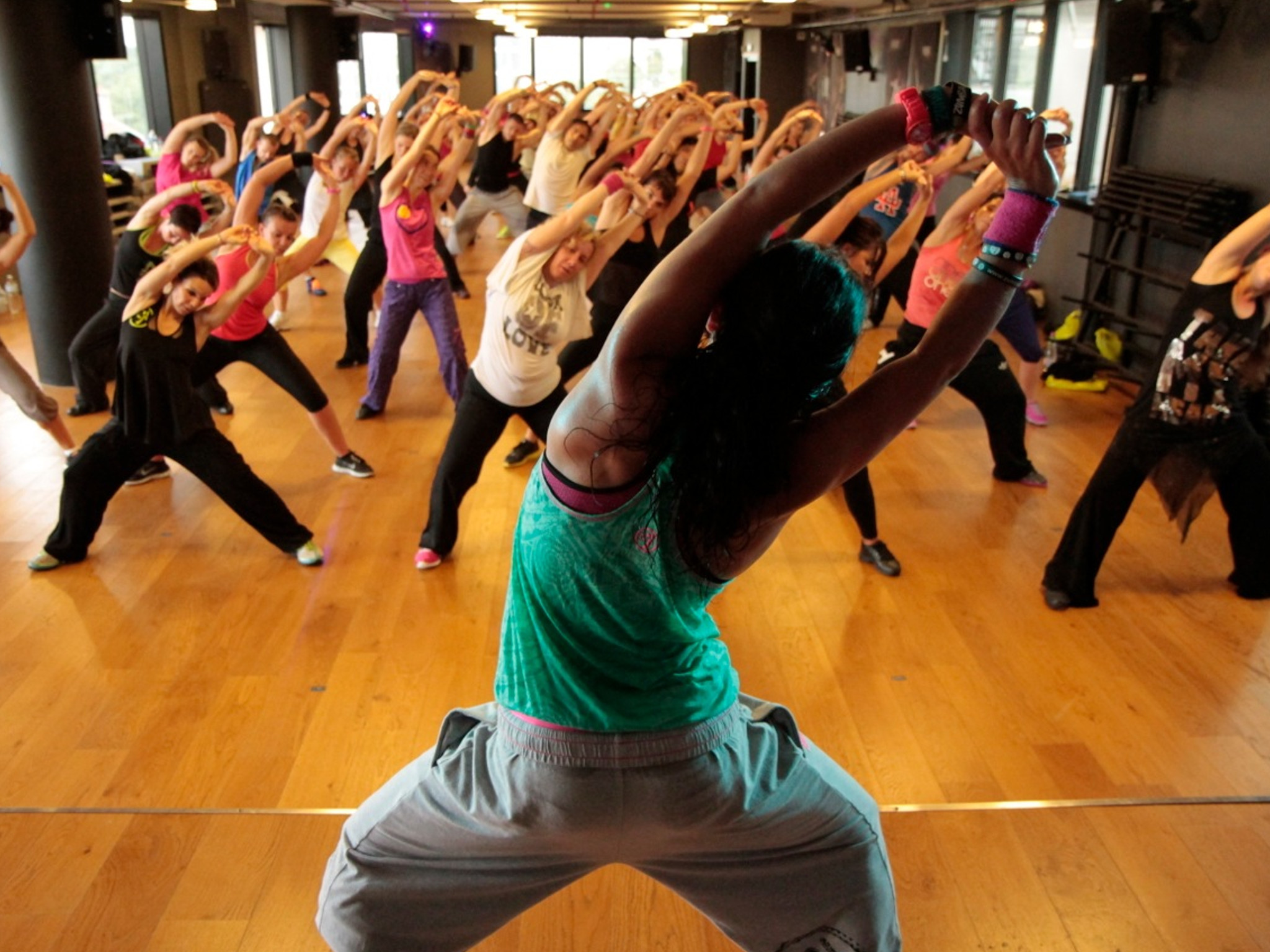Zumba, Lezione di gruppo, Palestra, Danza, Full HD, sfondo per iPad e tablet