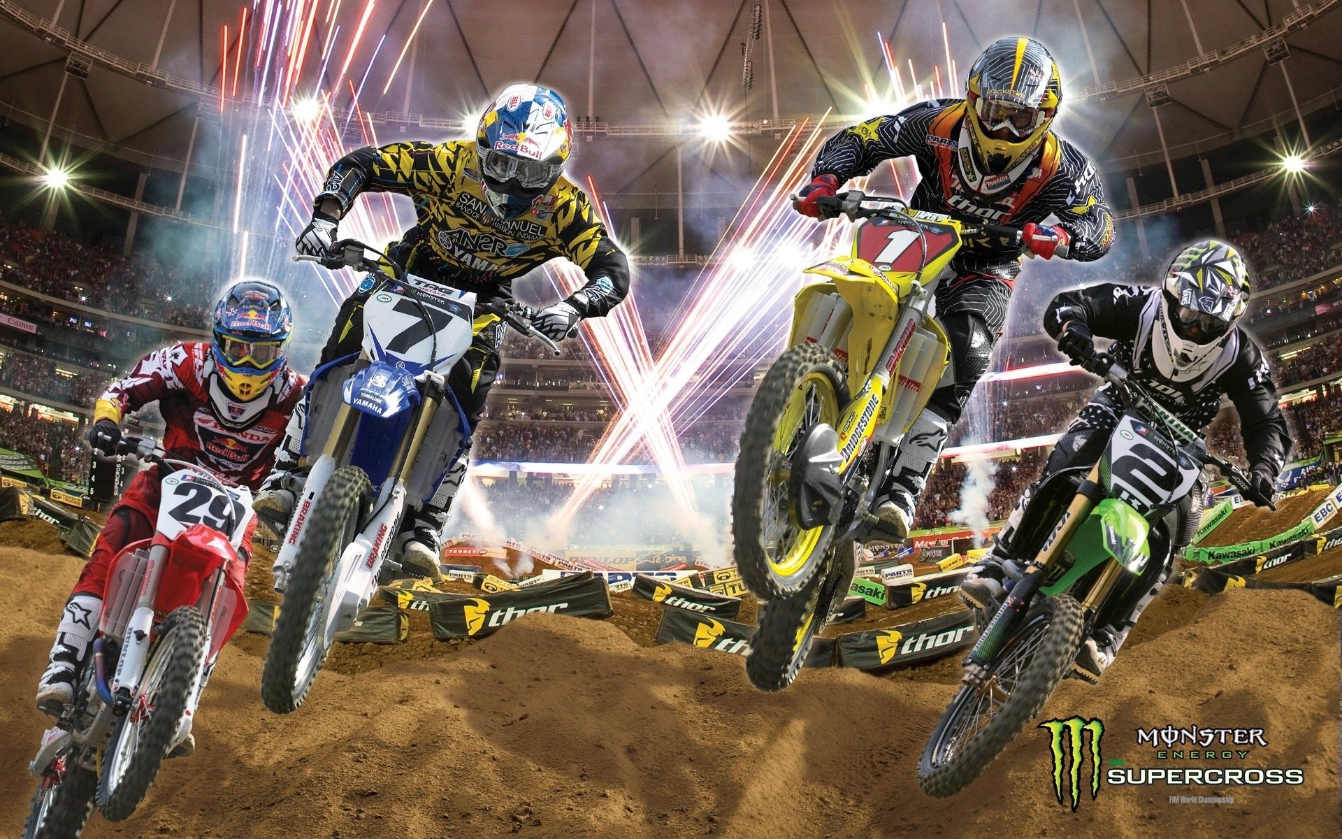 Monster Energy Supercross, Supercross, Piloti, Stadio, 1920x1200, sfondo MacBook Pro