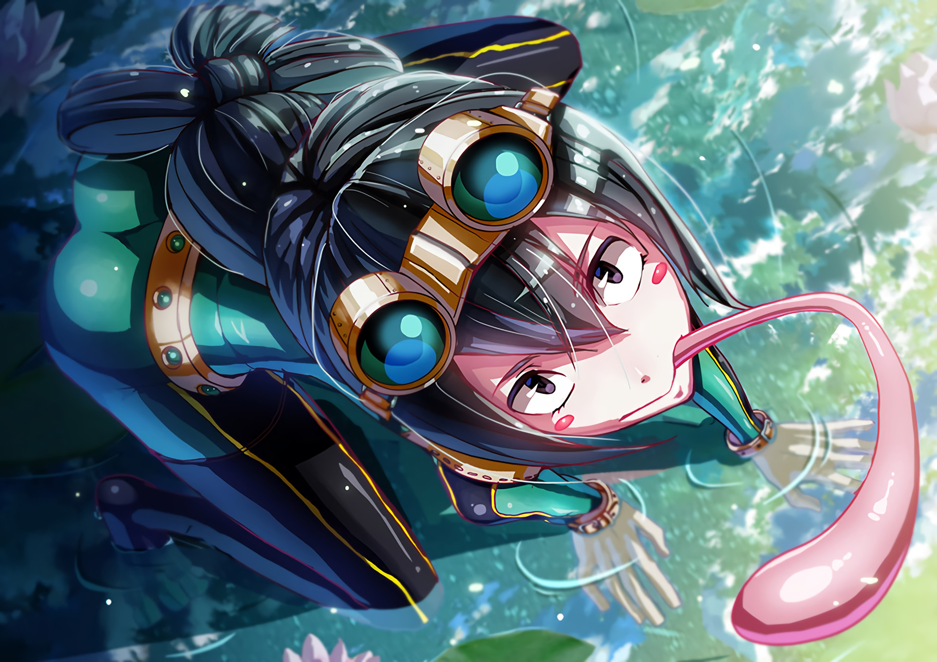 Tsuyu Asui, My Hero Academia, Lingua, Occhialoni, Subacqueo, Full HD, sfondo per portatile