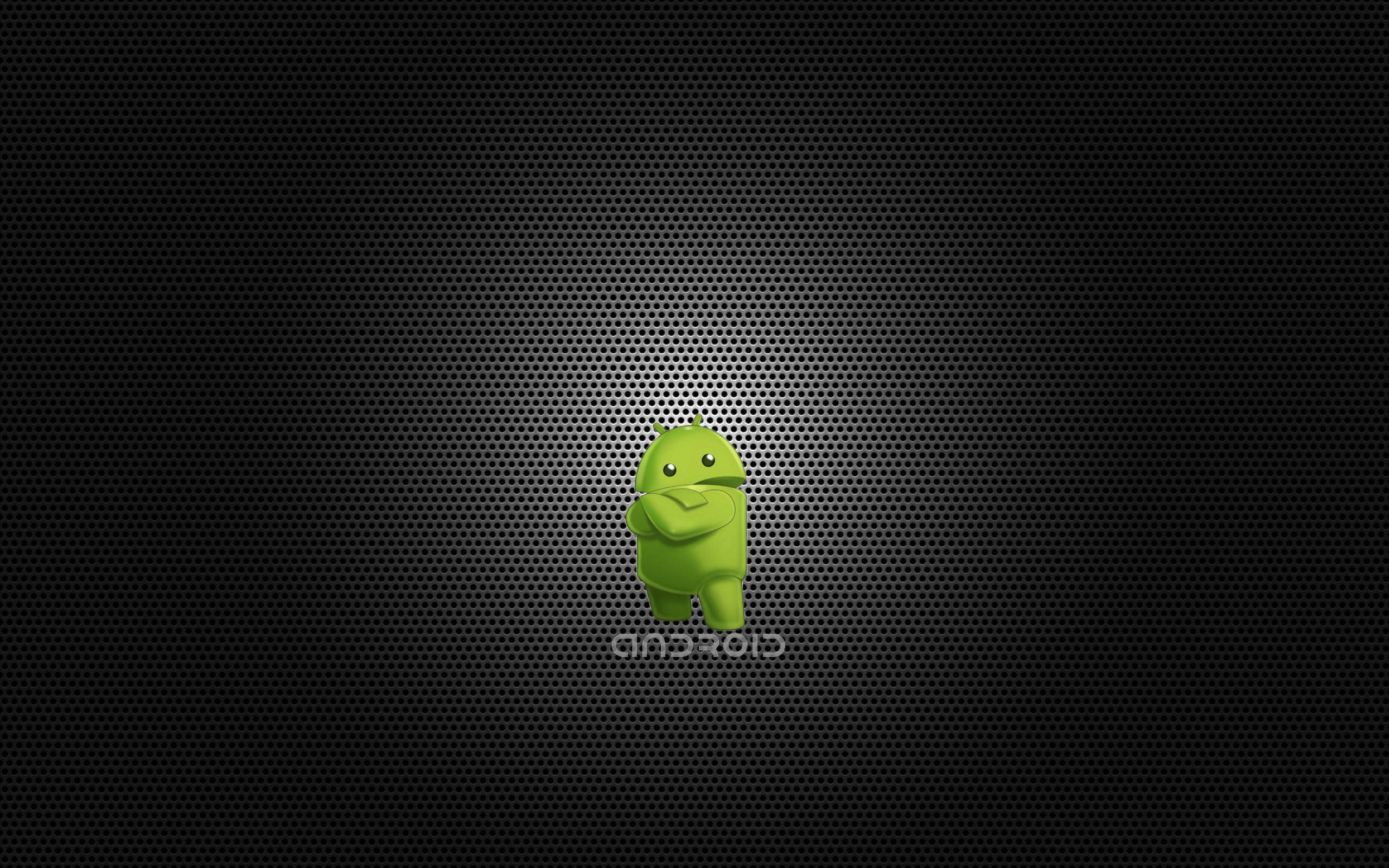 Android, Logo Android, Fibra di carbonio, Nero, 2560x1600, immagine di sfondo