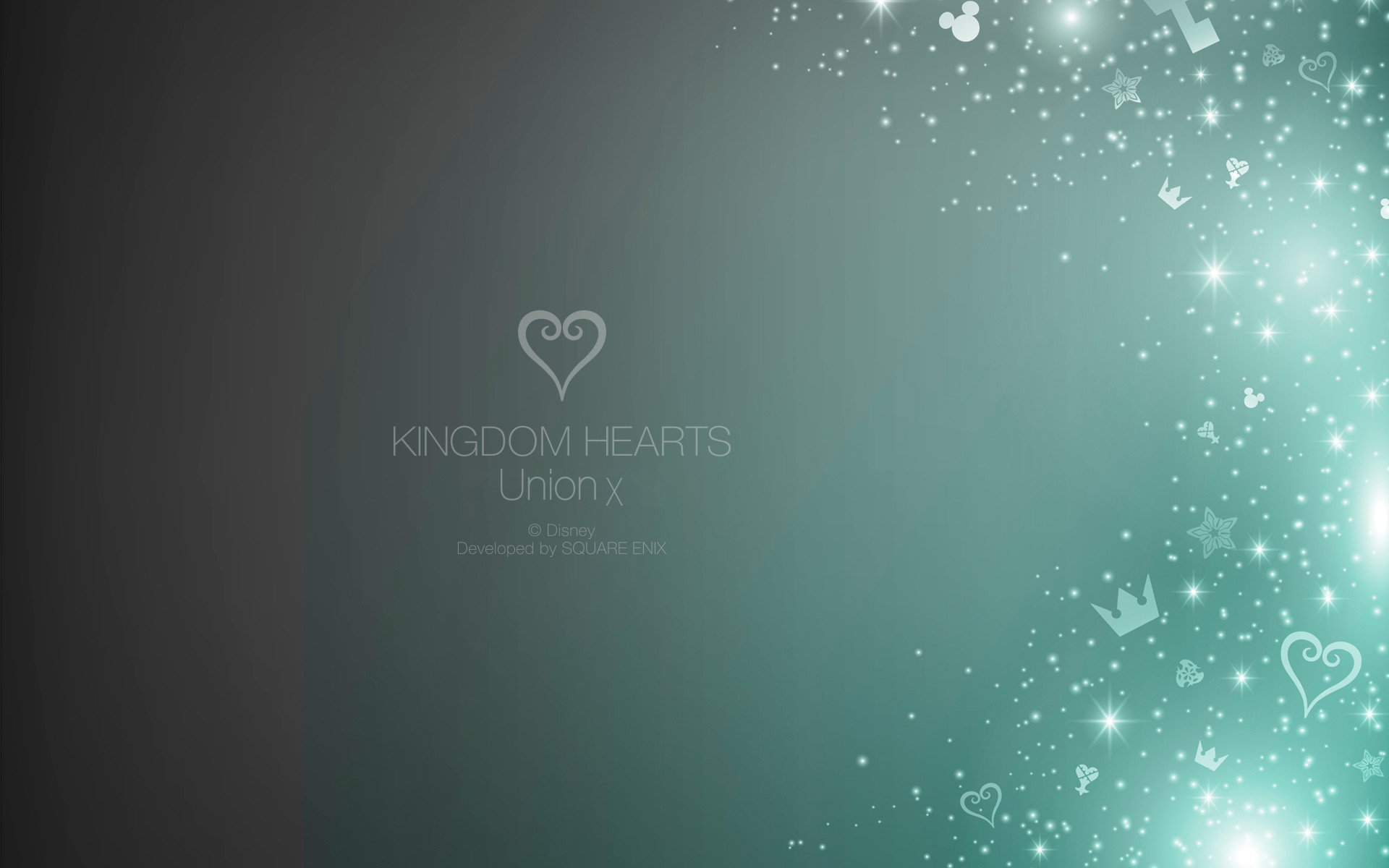 Kingdom Hearts Union χ, Logo, Verde acqua, Brillantini, 1920x1200, immagine di sfondo