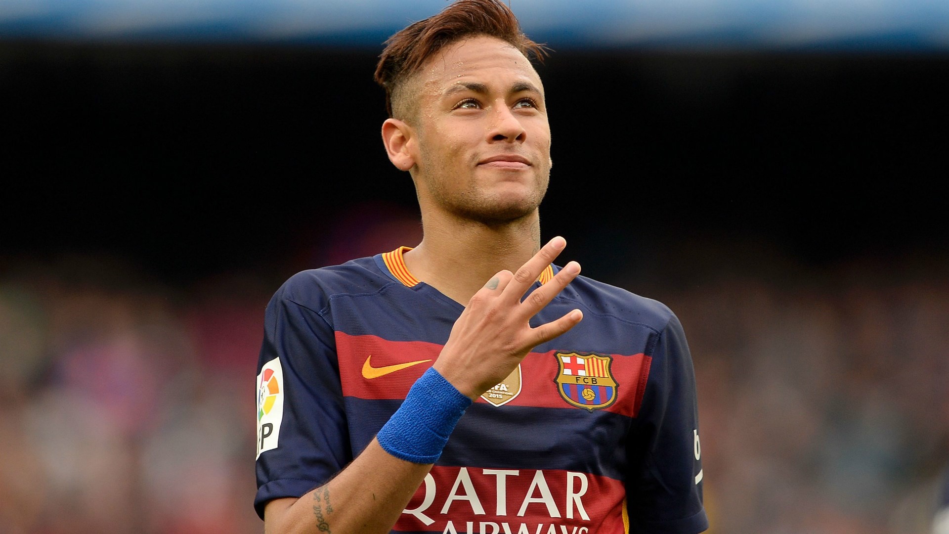 Neymar, FC Barcelona, Sorriso, Stadio, 16:9 Full HD, wallpaper widescreen