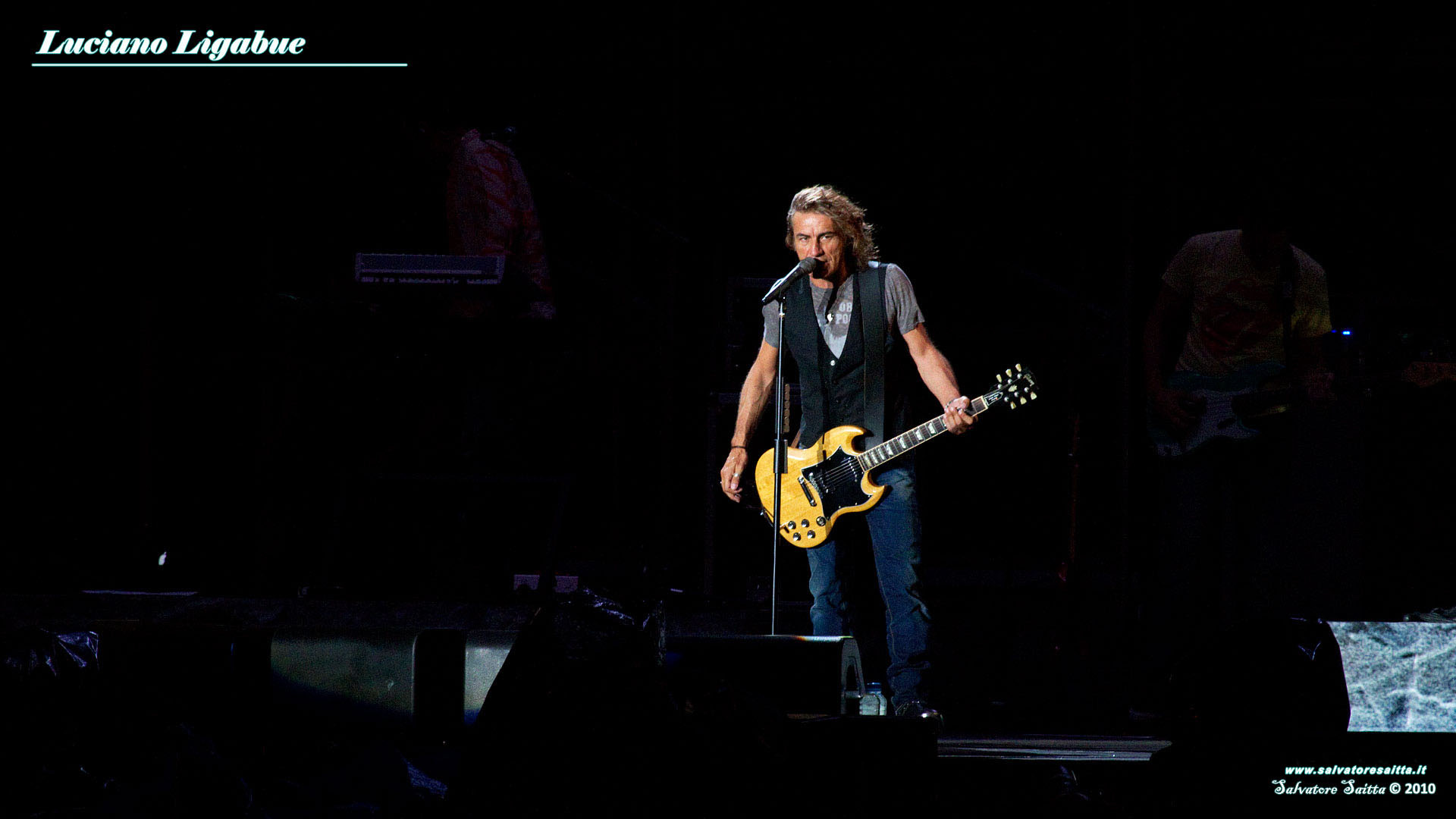 Luciano Ligabue, Chitarra, Concerto, Palco, Rock italiano, sfondo per il tuo desktop
